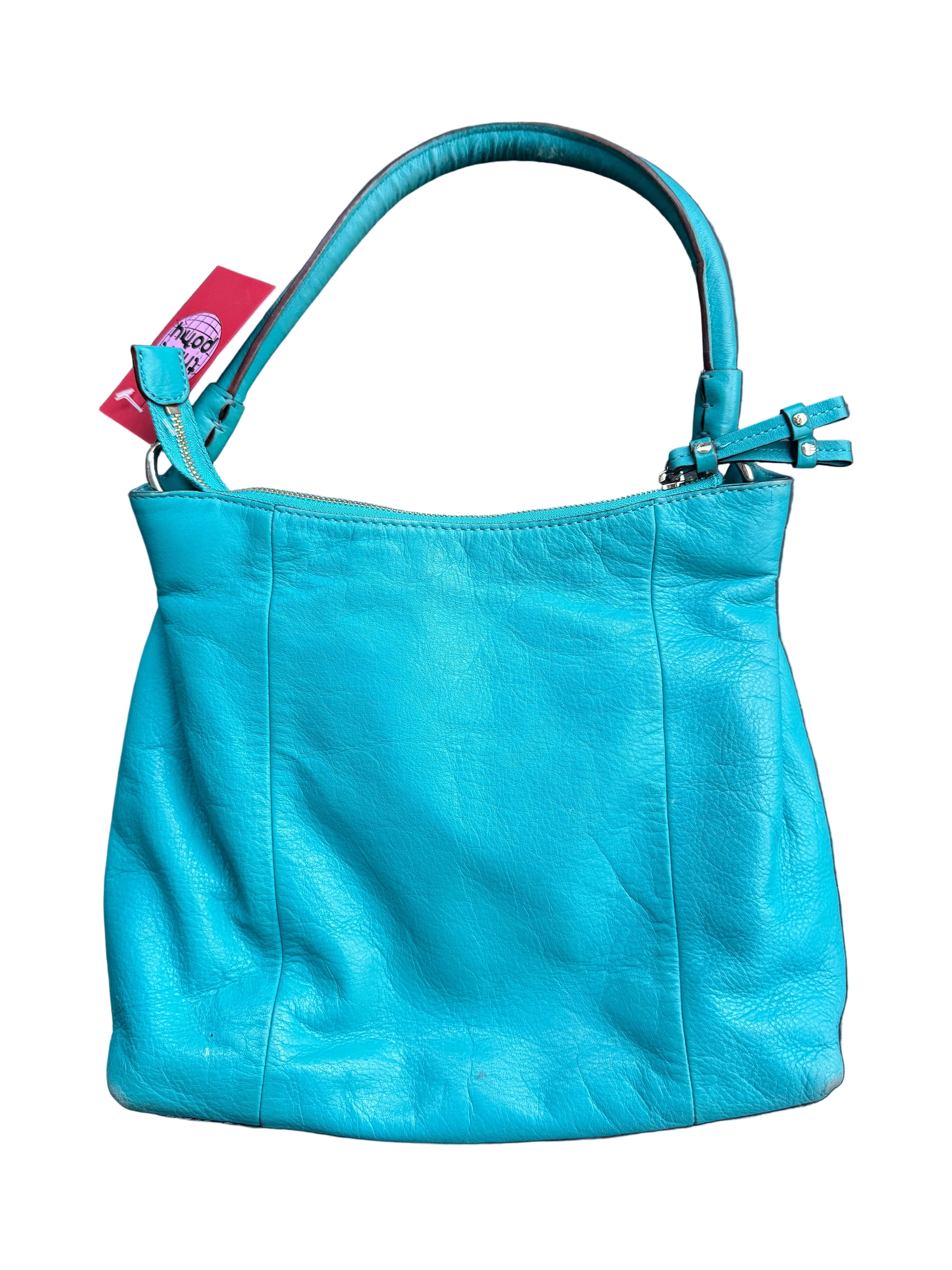 teal kate spade leather handbag
