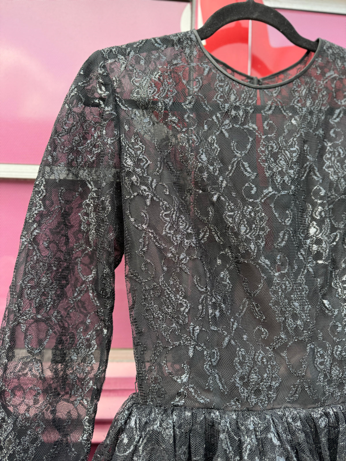 black oscar de la renta studio ls lace cocktail dress, 10