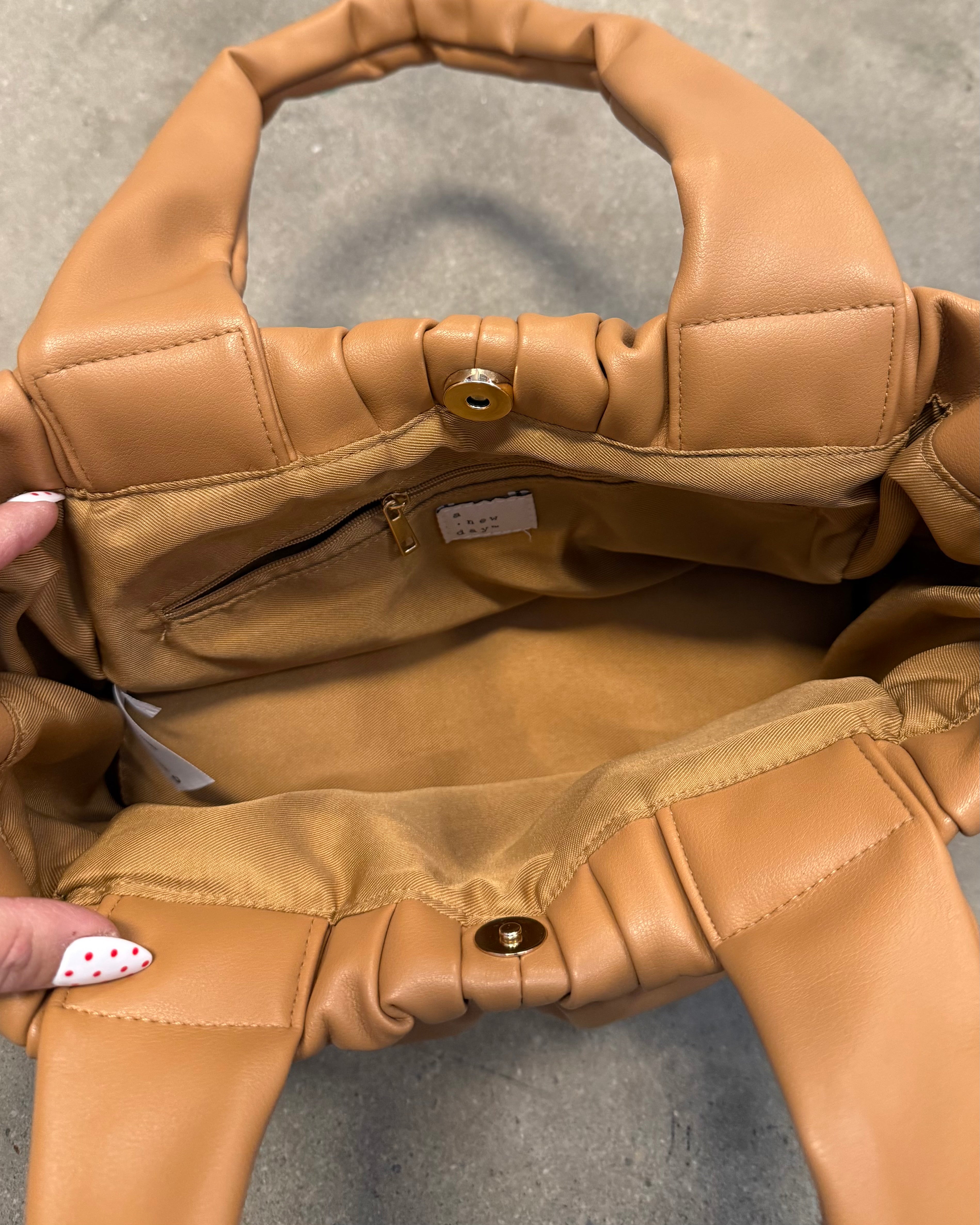 brown a new day pleather handbag