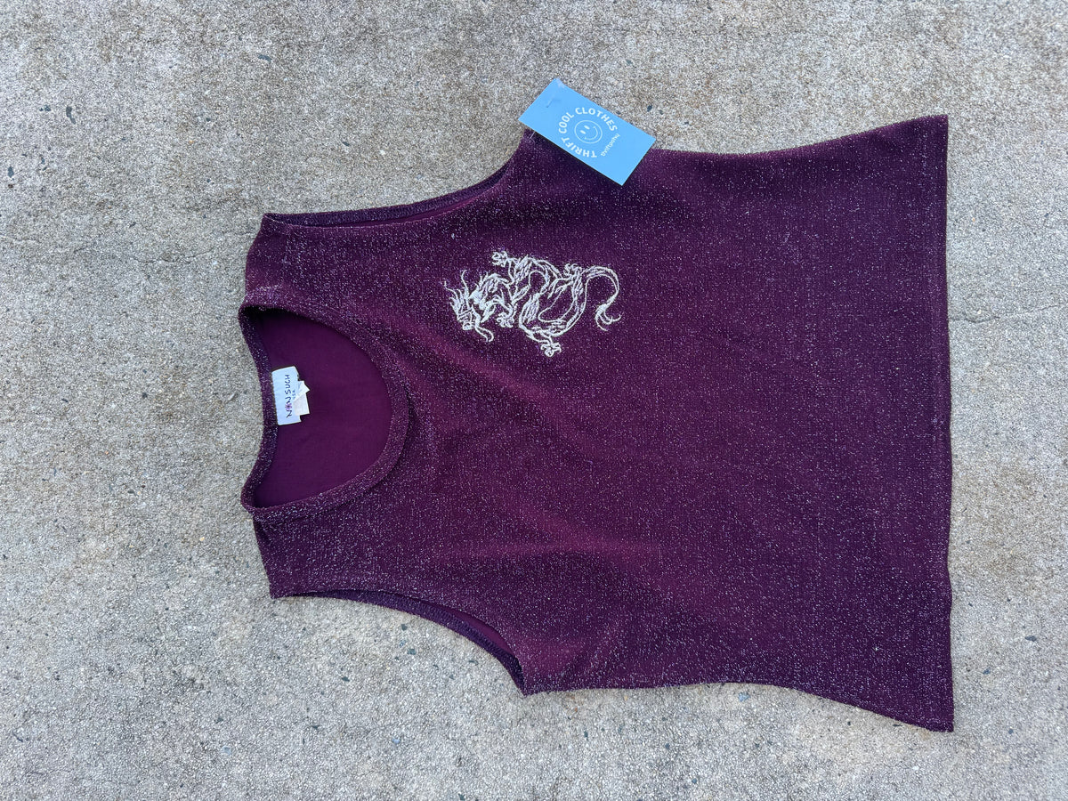 maroon Non such sparkly sleeveless top, M
