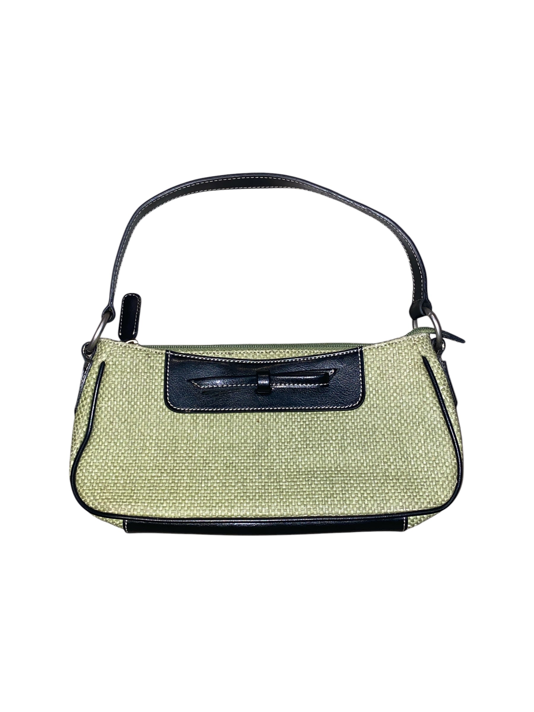 Green Woven mini bag w bow