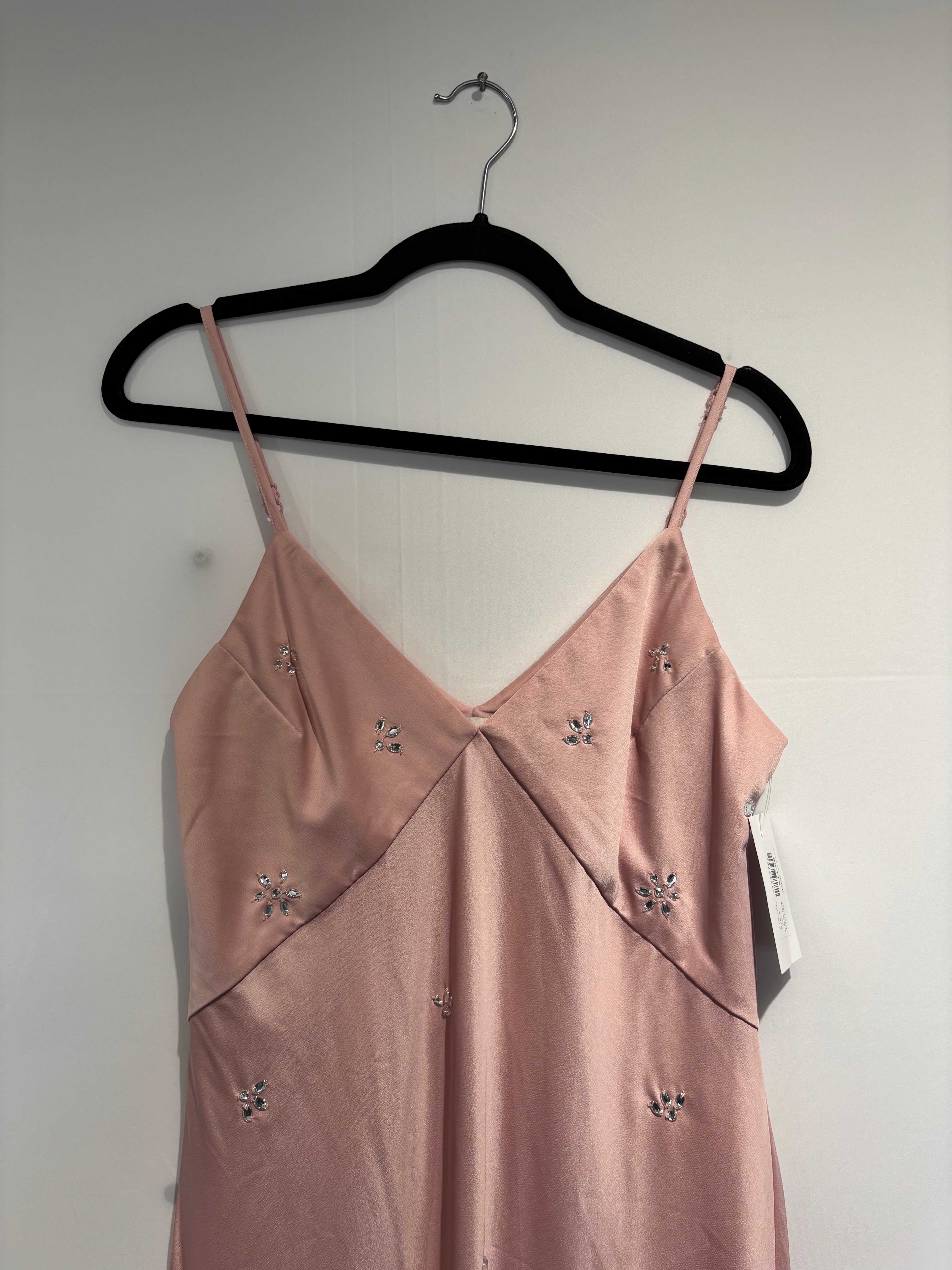 pink a new day beaded tank maxi dress, s