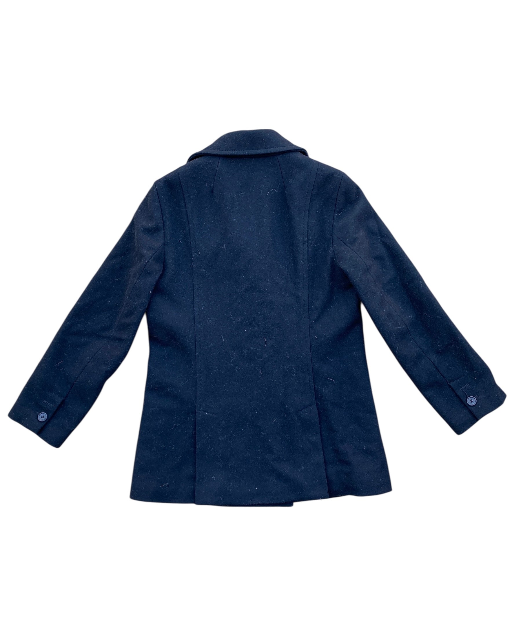 navy j crew double breasted peacoat, m