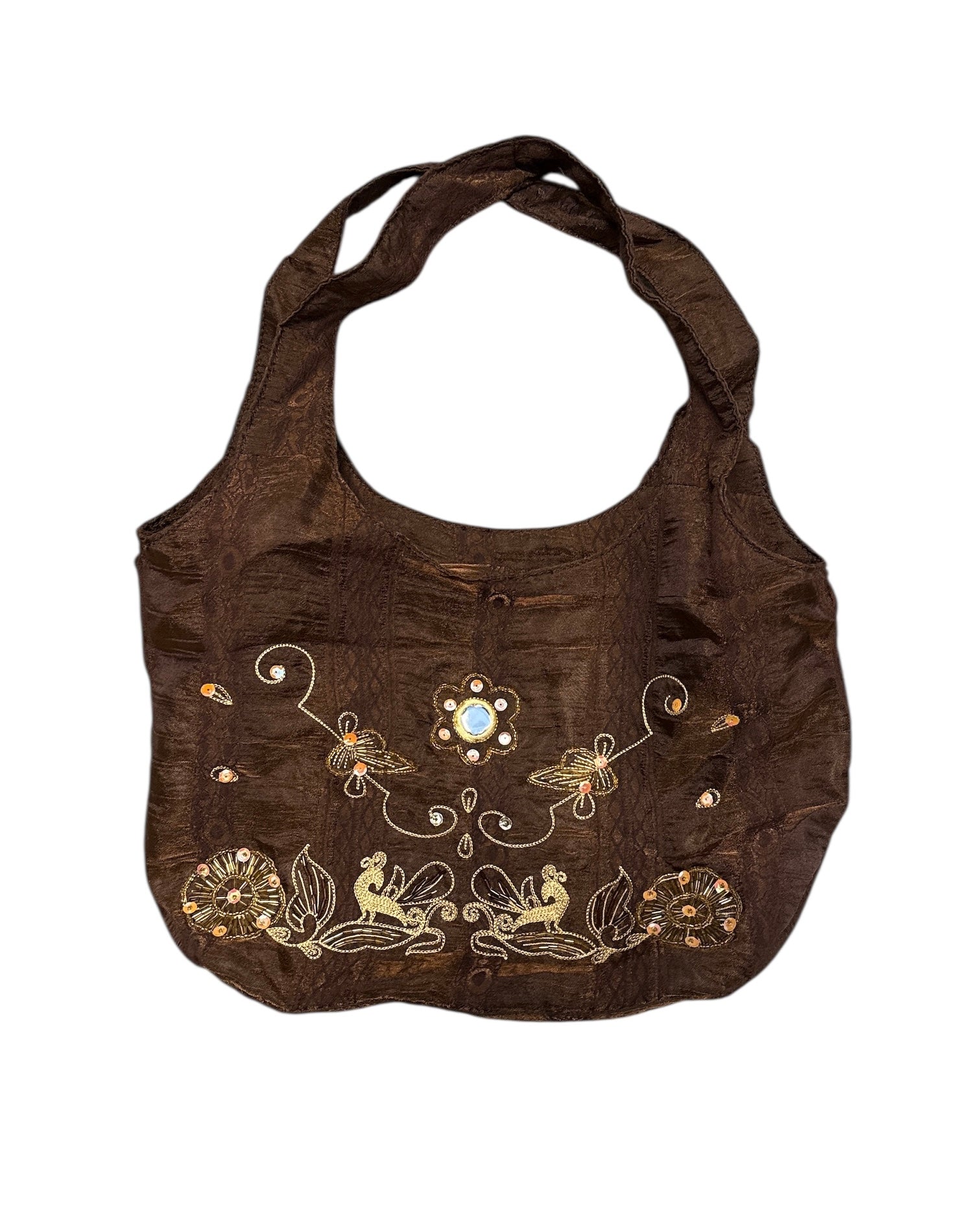 Brown gold Sequin bag