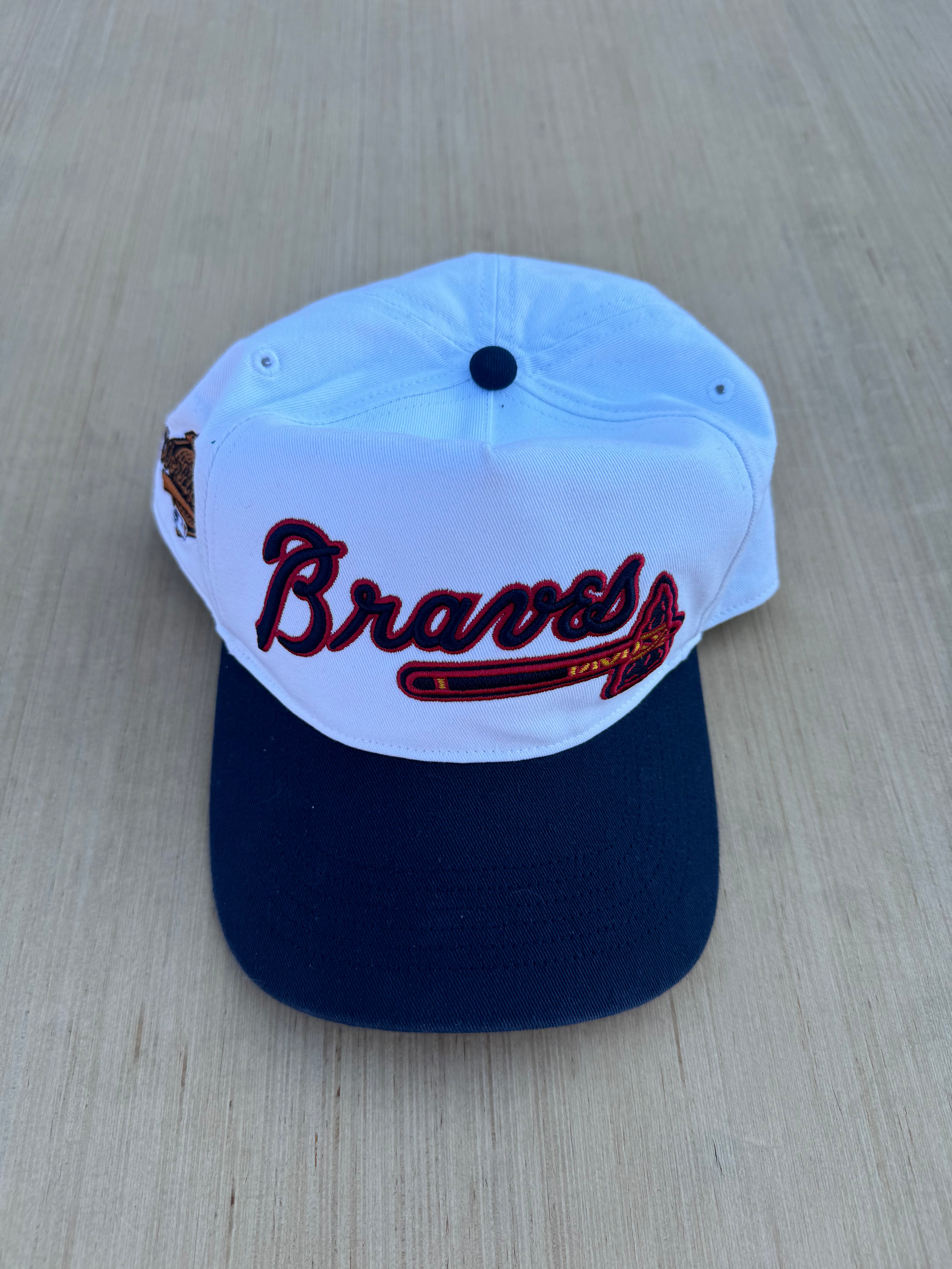 White Braves hat