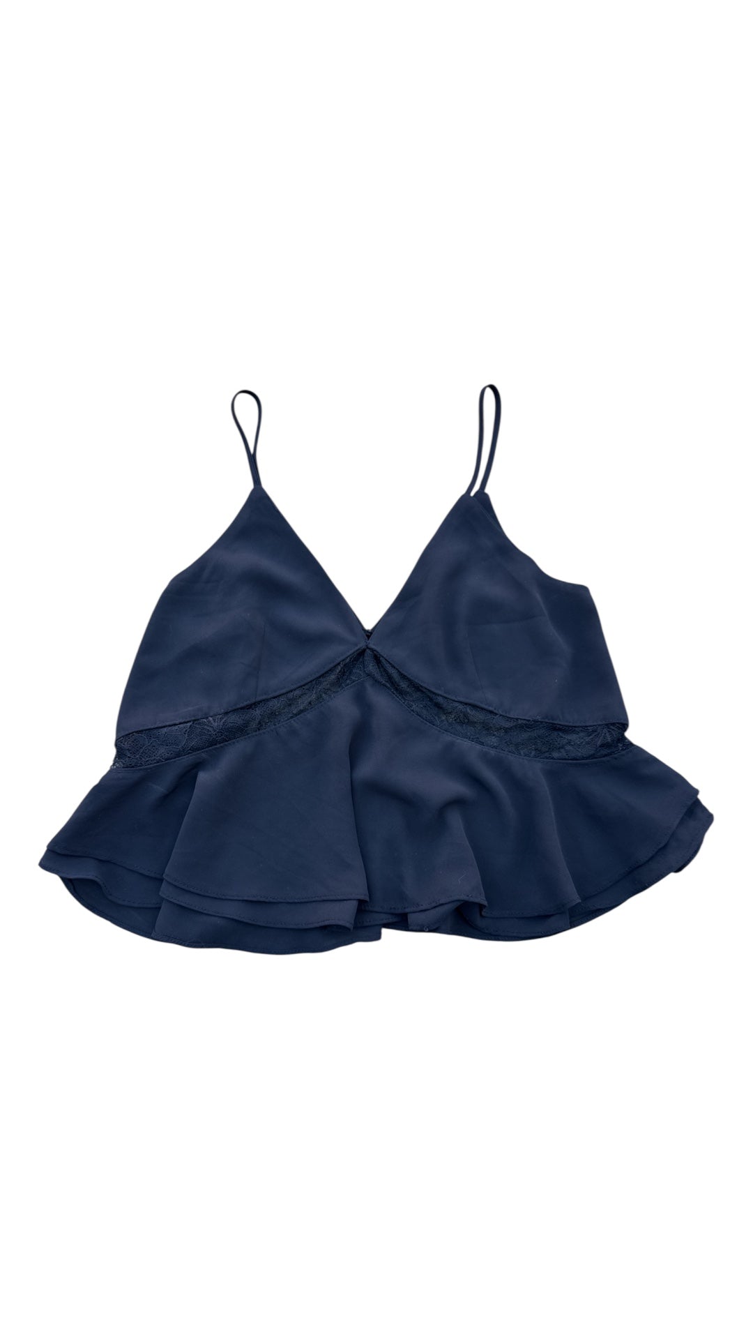 black vera and lucy flowy tank w lace detail, M