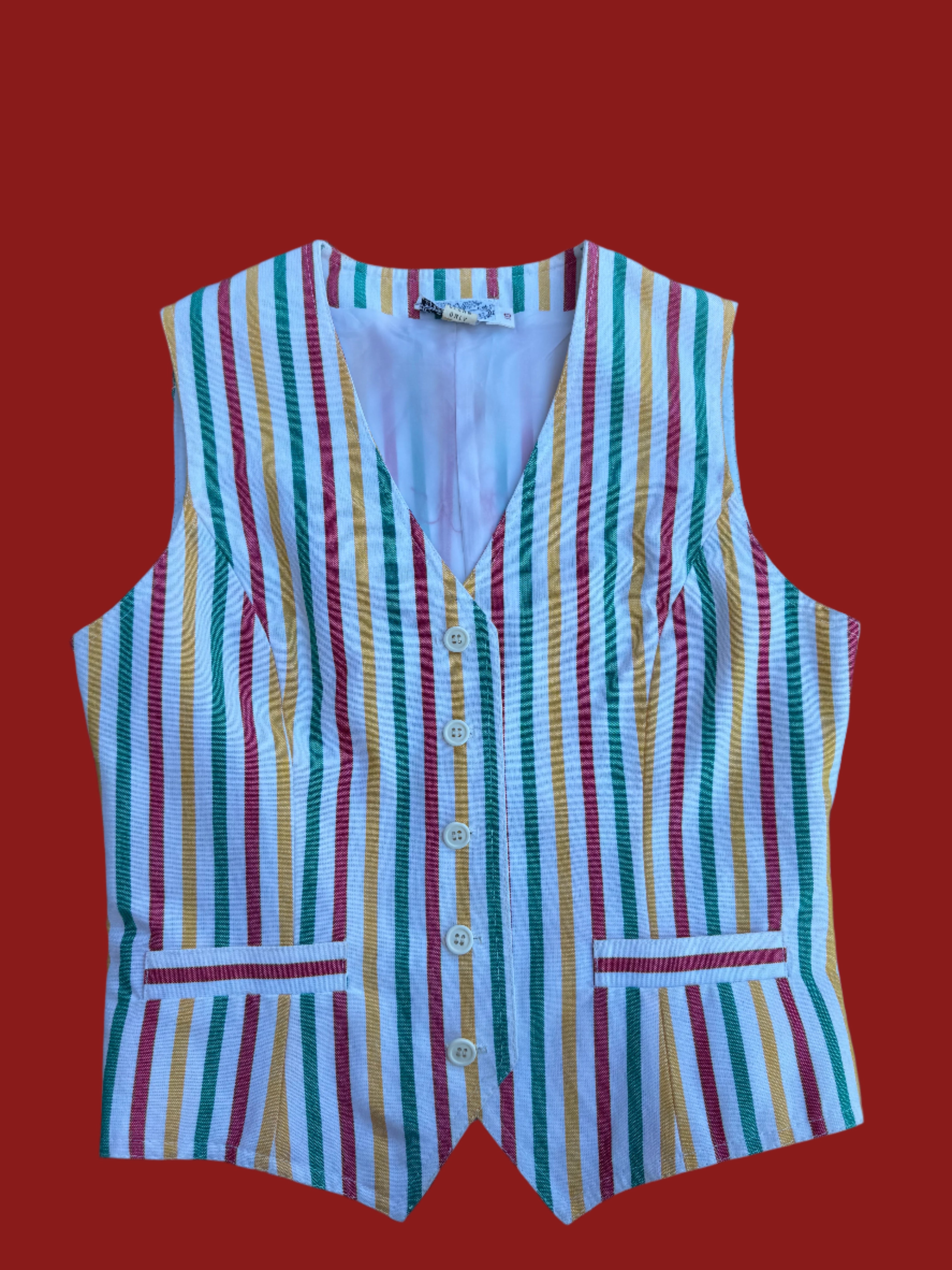 White red green the villagers striped vest, 10