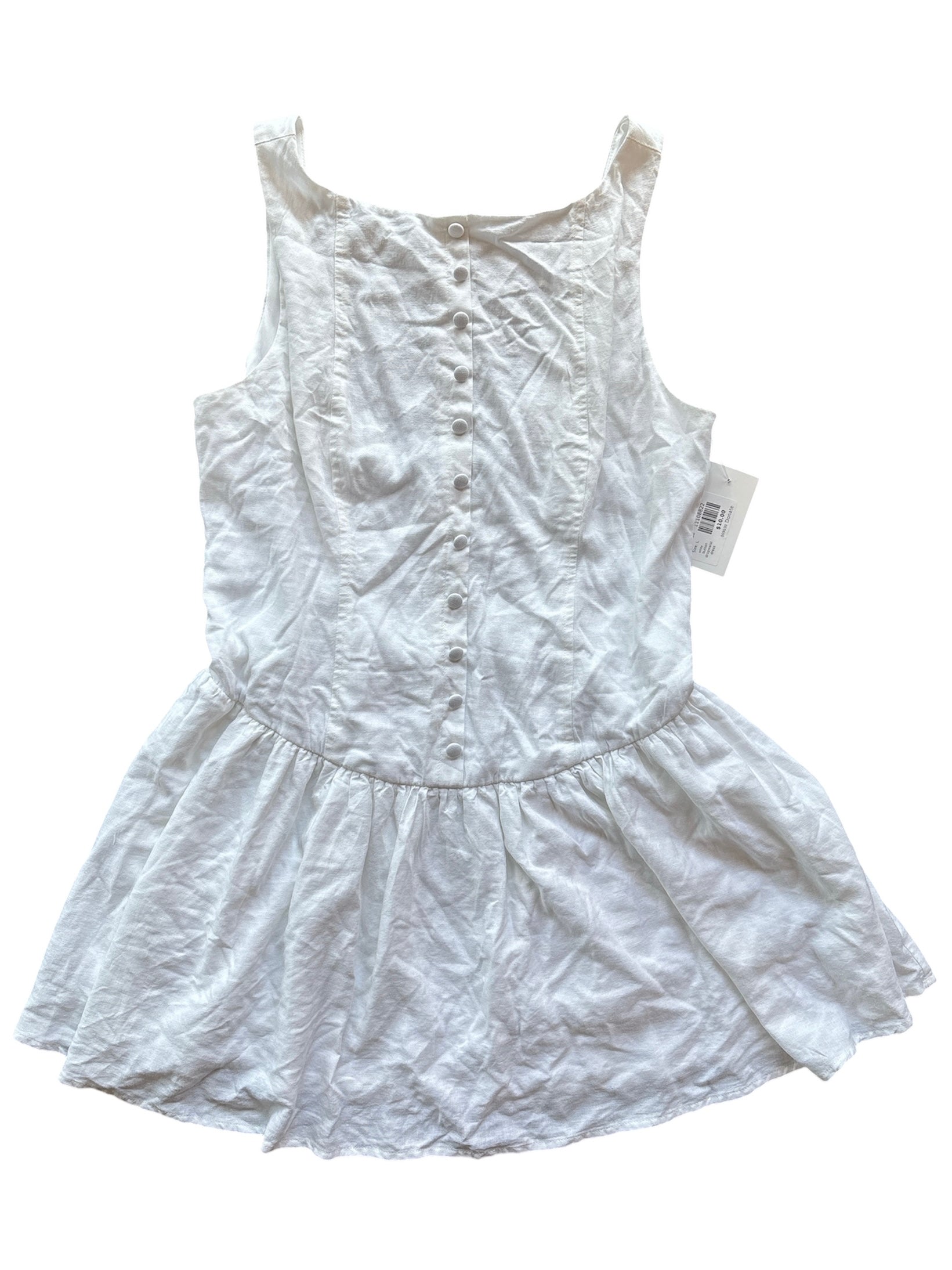 white wild fable button dropwaist dress, L