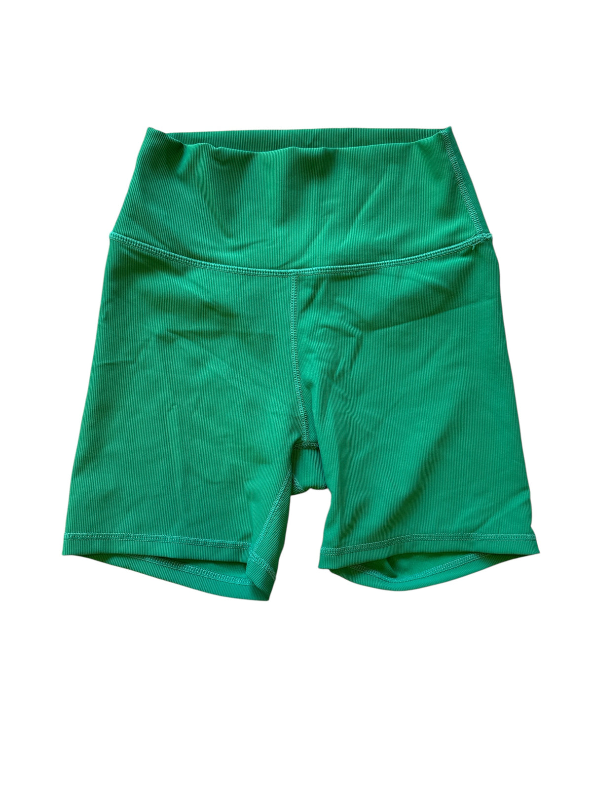green wilo biker shorts, m