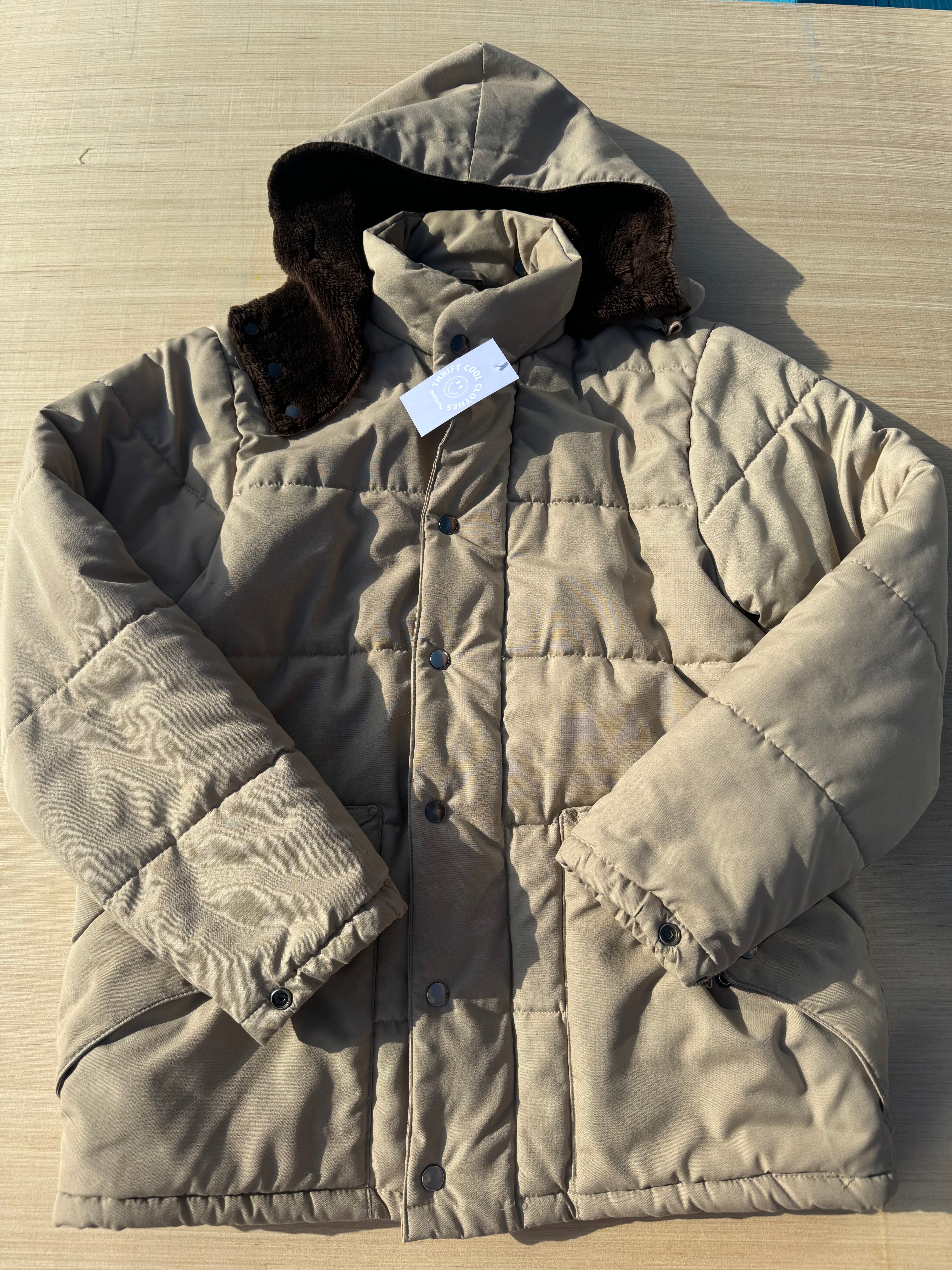 Tan Sears Vtg 80s puffer, M