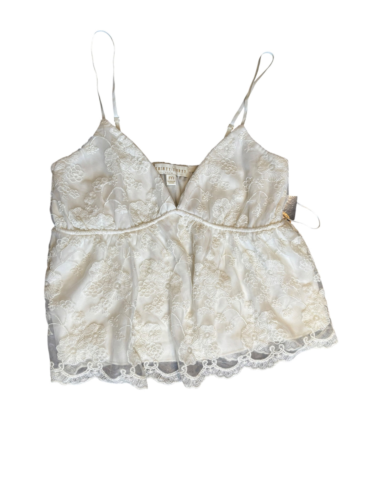Ivory thirty thirty Lace babydoll top, M