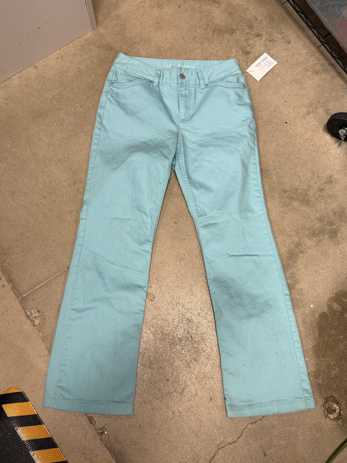 light teal liz claiborne bootcut pants, 4