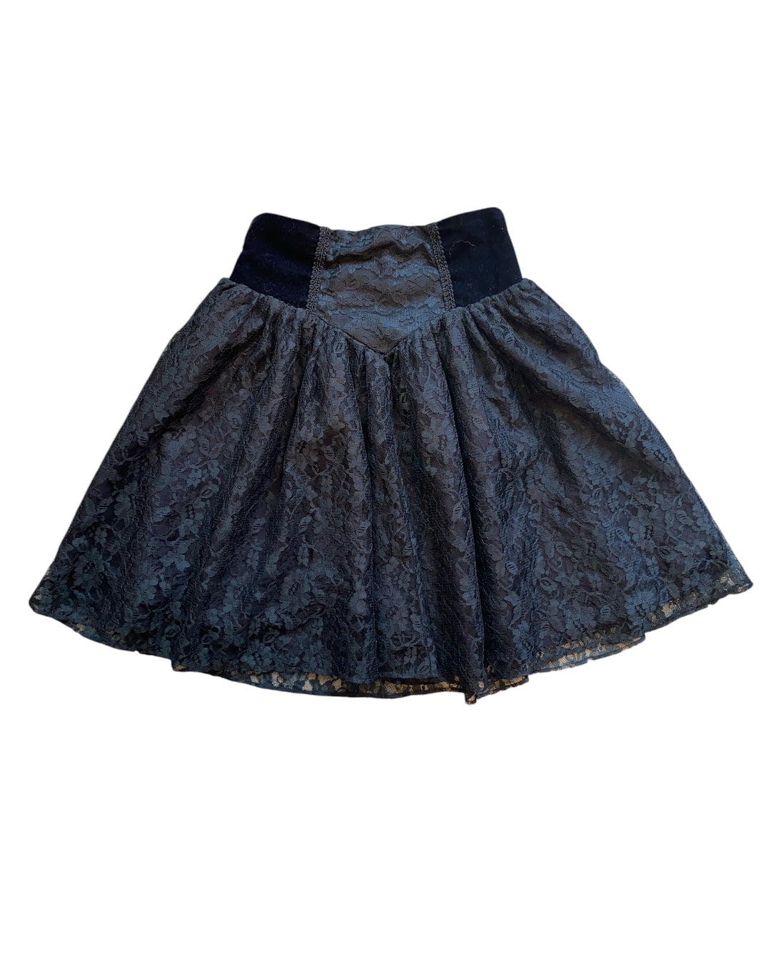 S My Michelle lace velvet paneled skirt, Black
