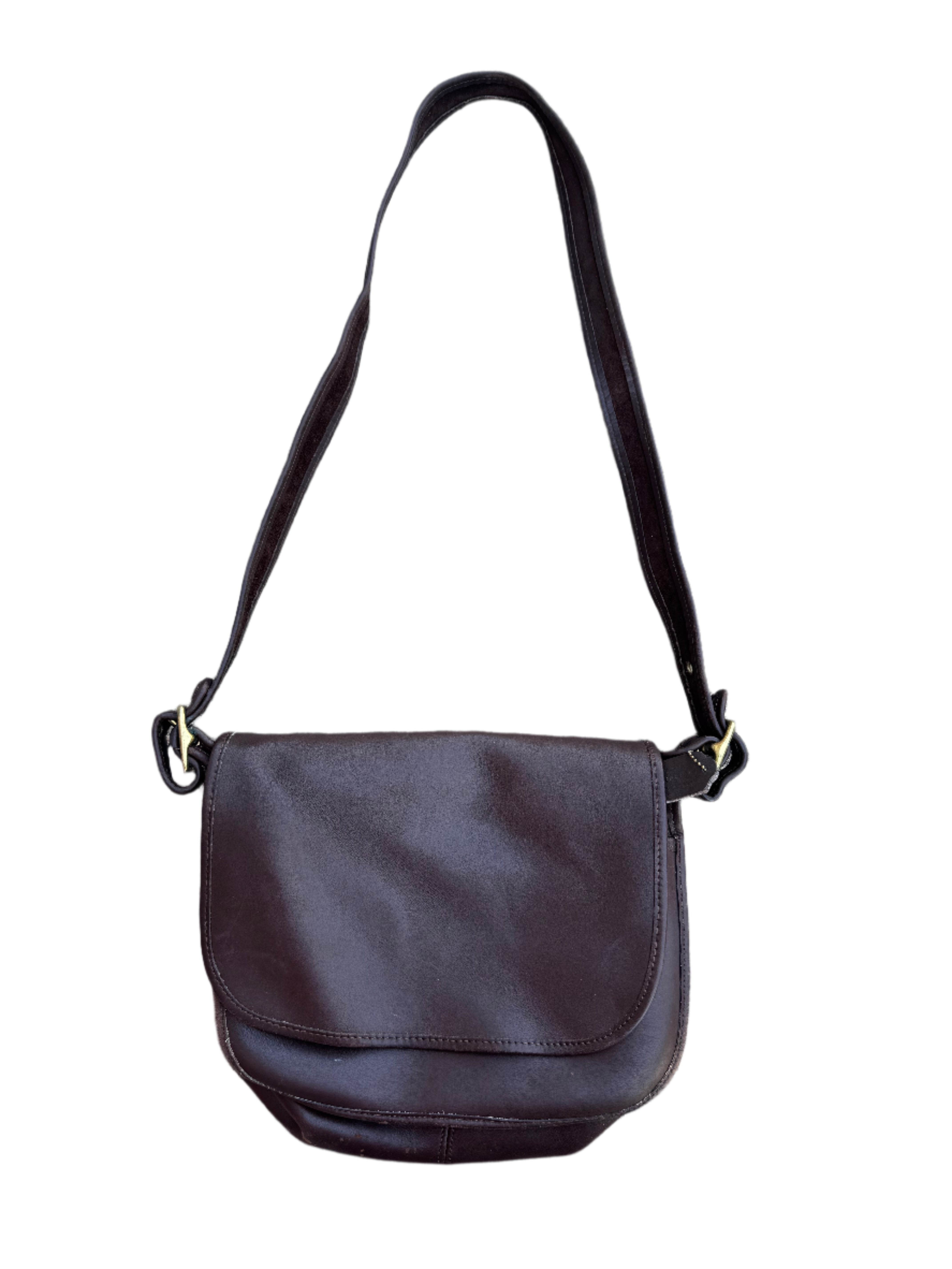Brown Coach Vtg flap crossbody 9951