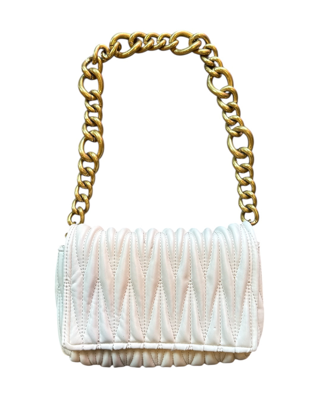 White gold Montana west Quilted pleather bag