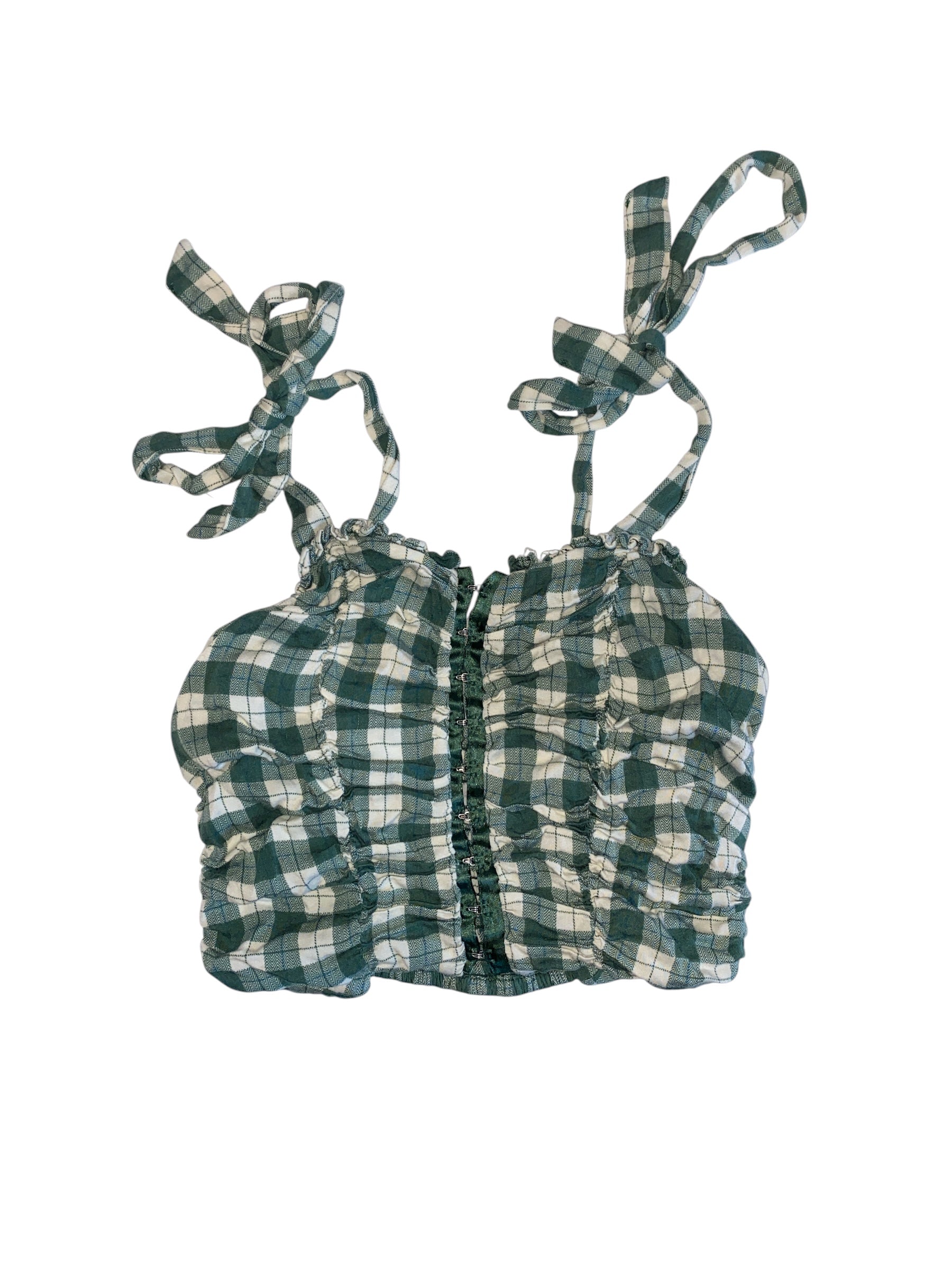 green white urban outfitters plaid clasp tank, s