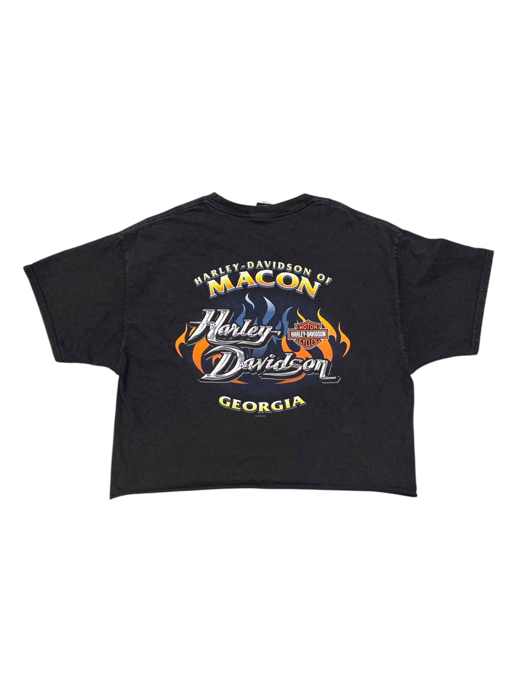 black harley davison branded crop frocket, xl