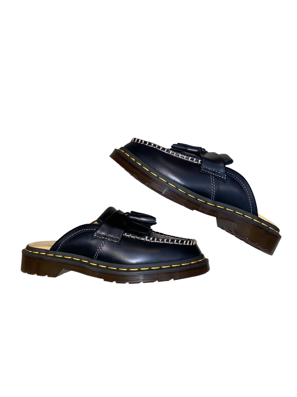 black dr marten slip on mules, 7M