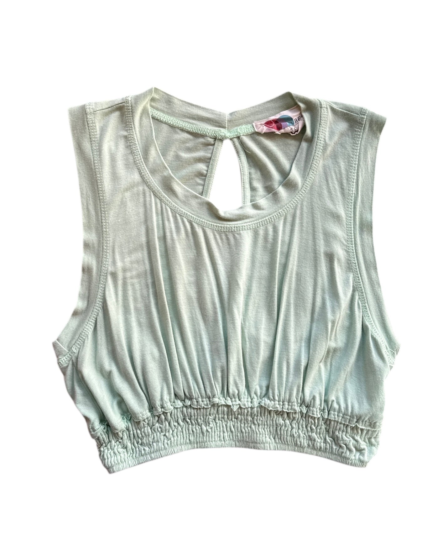 Green Free people High neck elastic tank, S