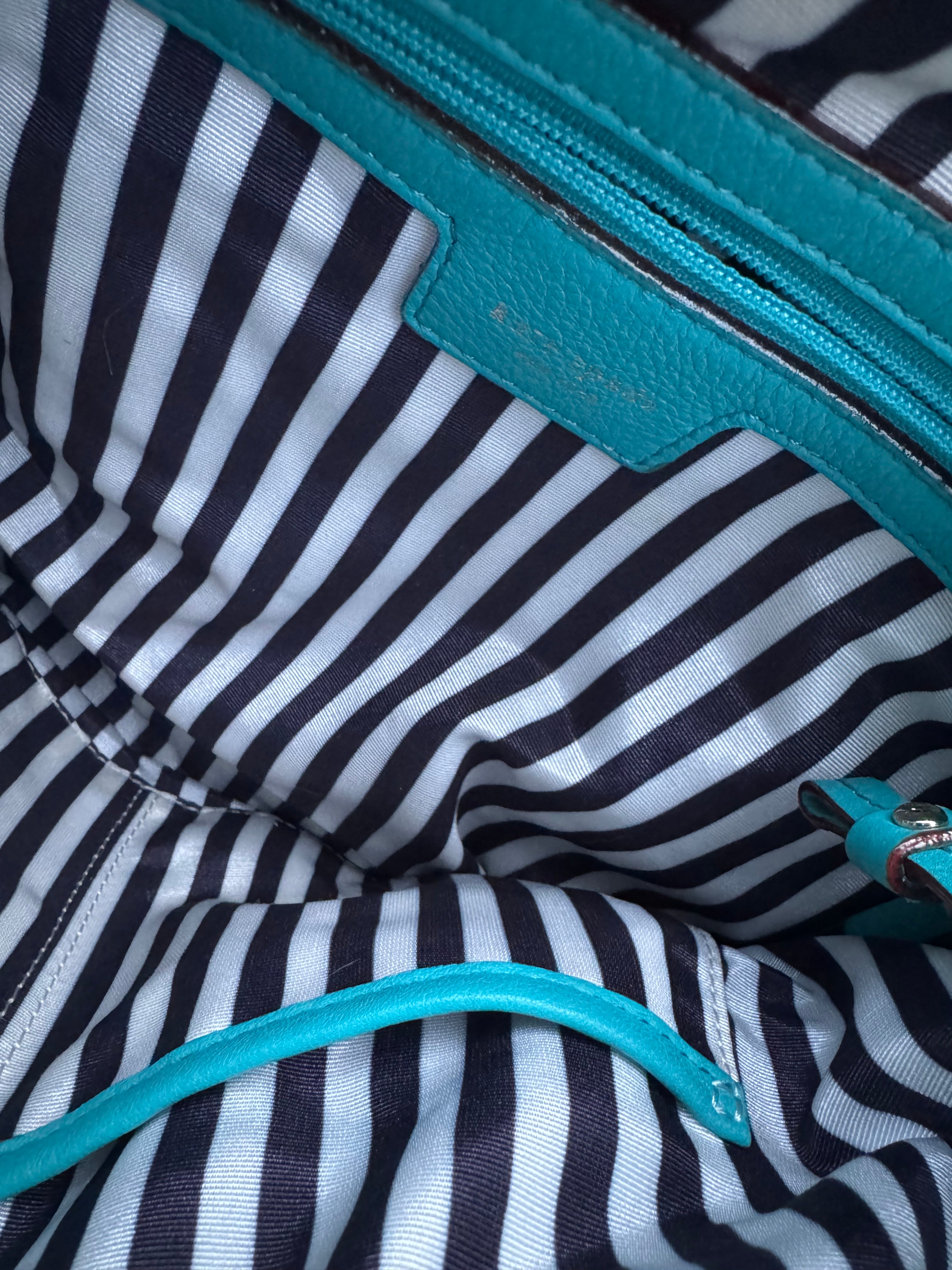 teal kate spade leather handbag