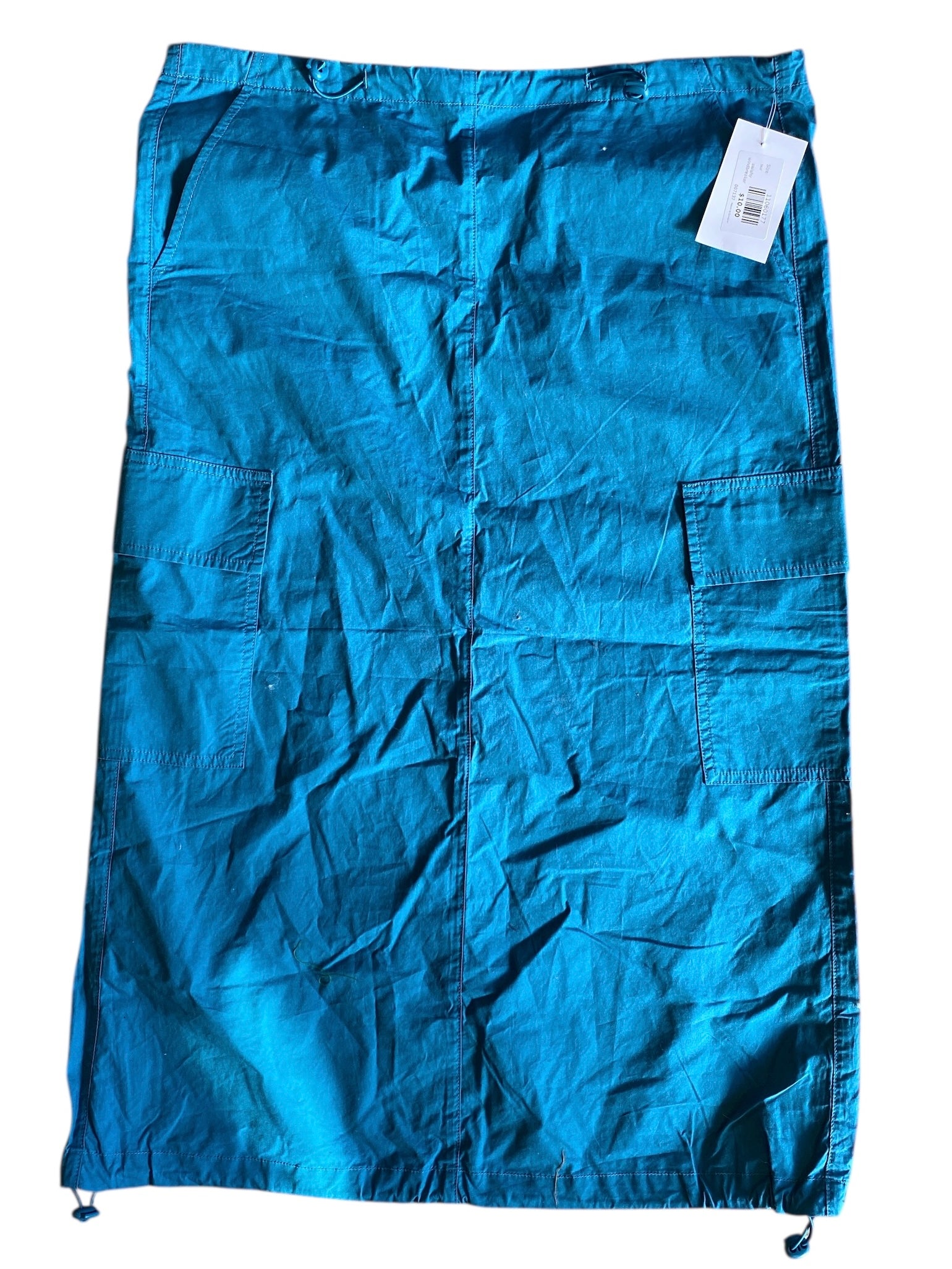 teal swishy windbreaker skirt M/L