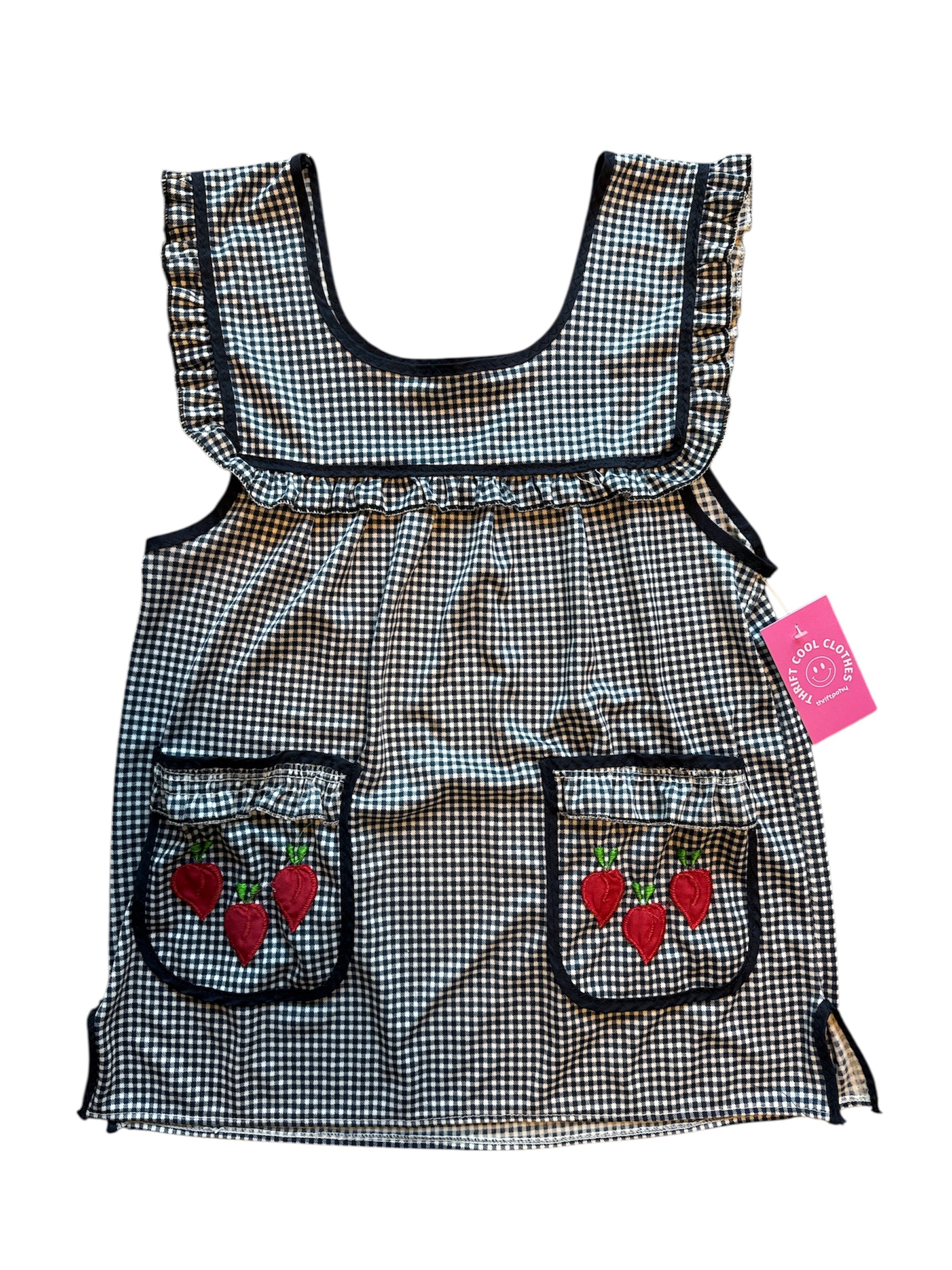 Navy Gingham beet top, m