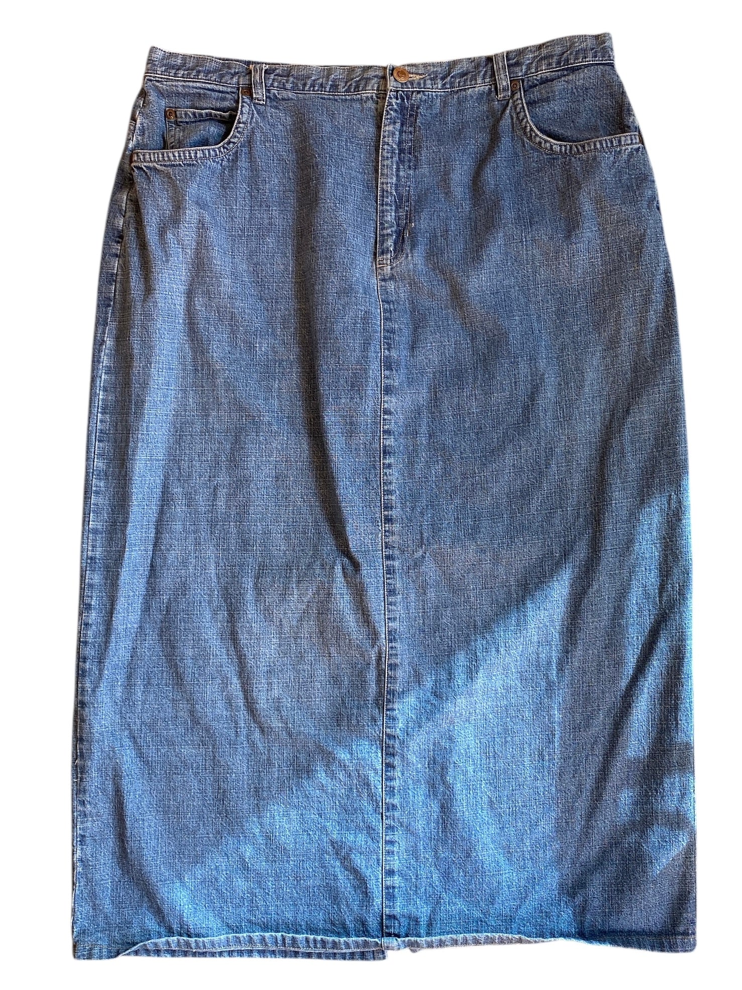 blue st johns bay denim maxi skirt, 20T