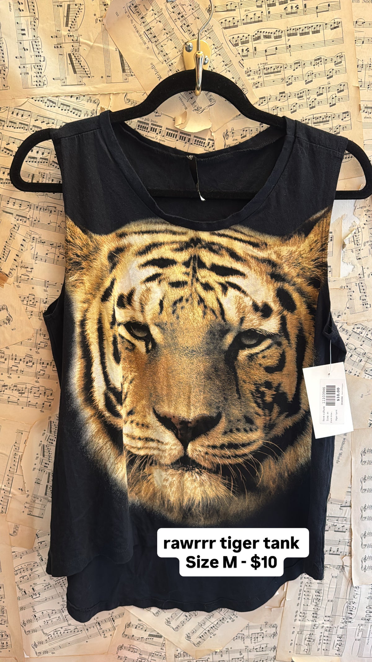 black brown love culture tiger tank, m