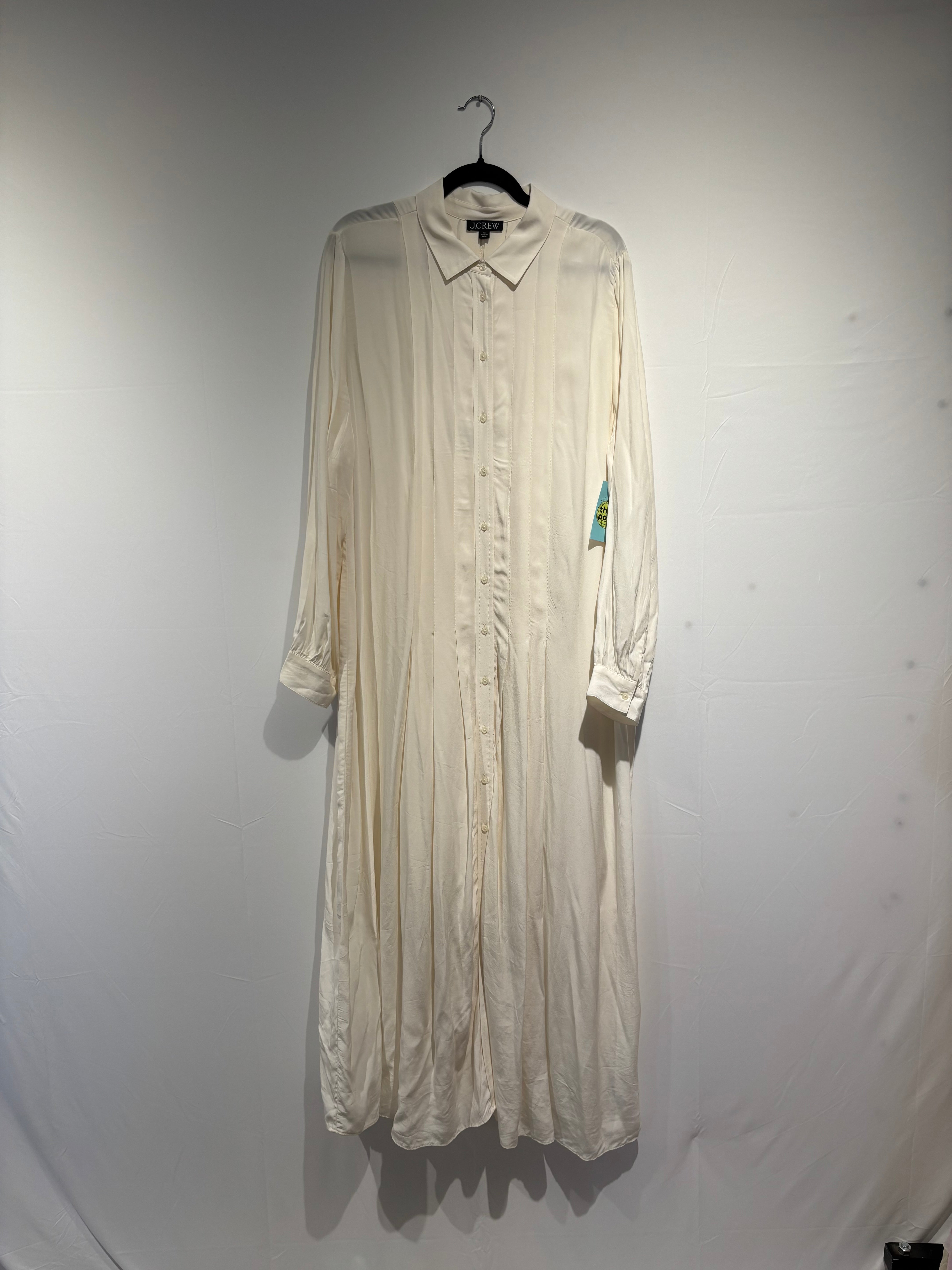 White J Crew Pleated ls button maxi dress, 18