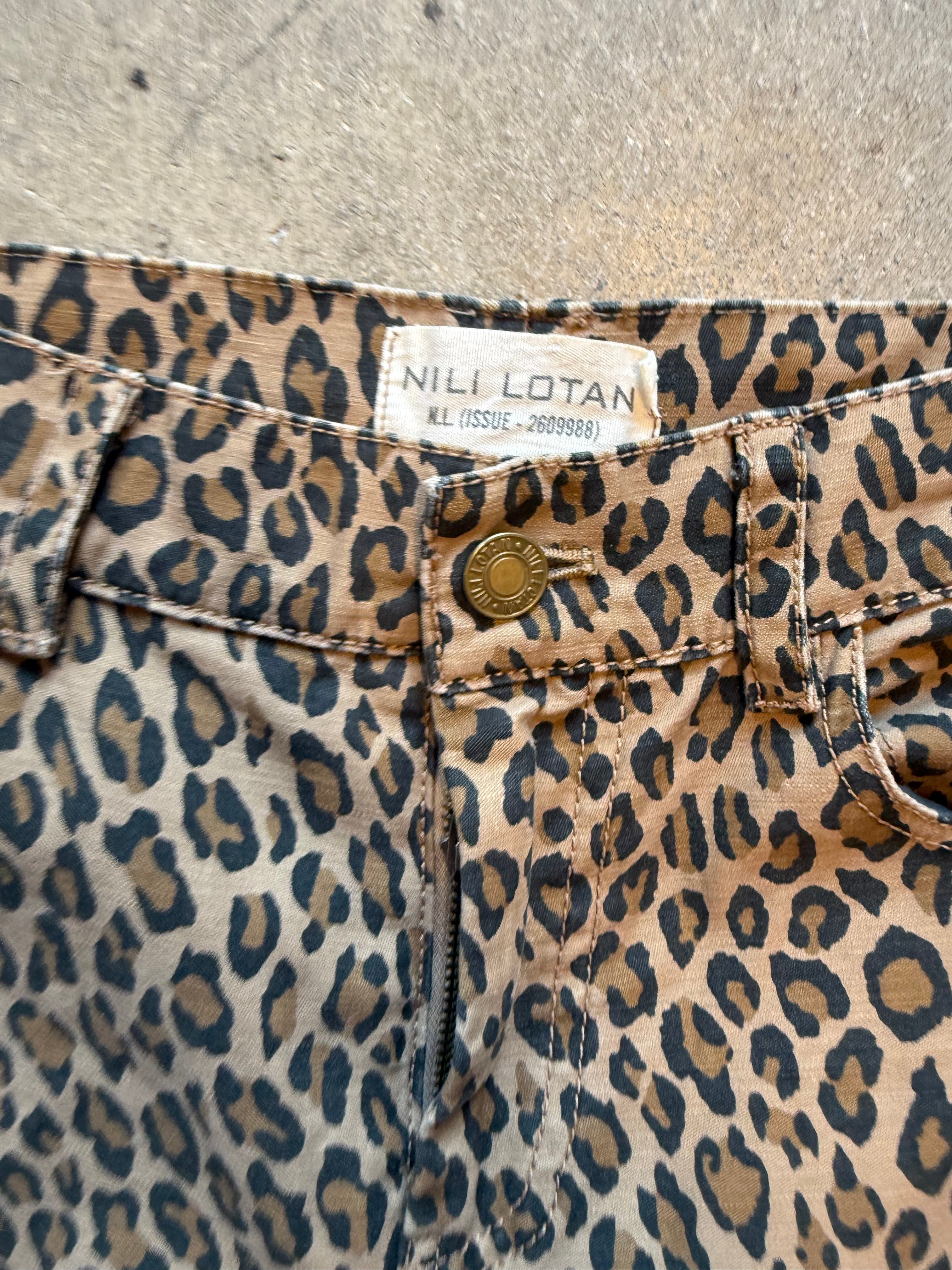 brown nili lotan animal print pants, 4