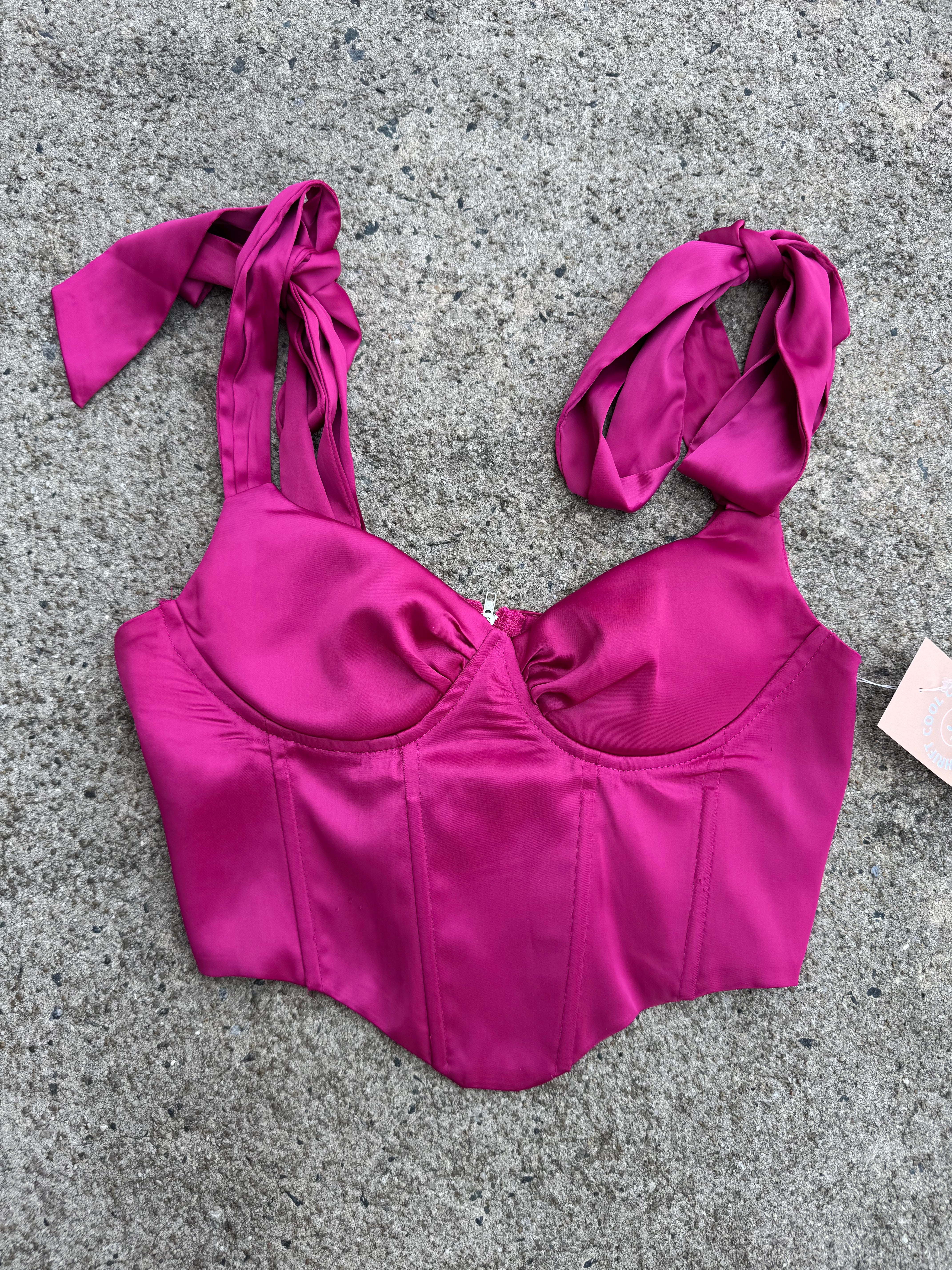 Pink Silky bustier, 6
