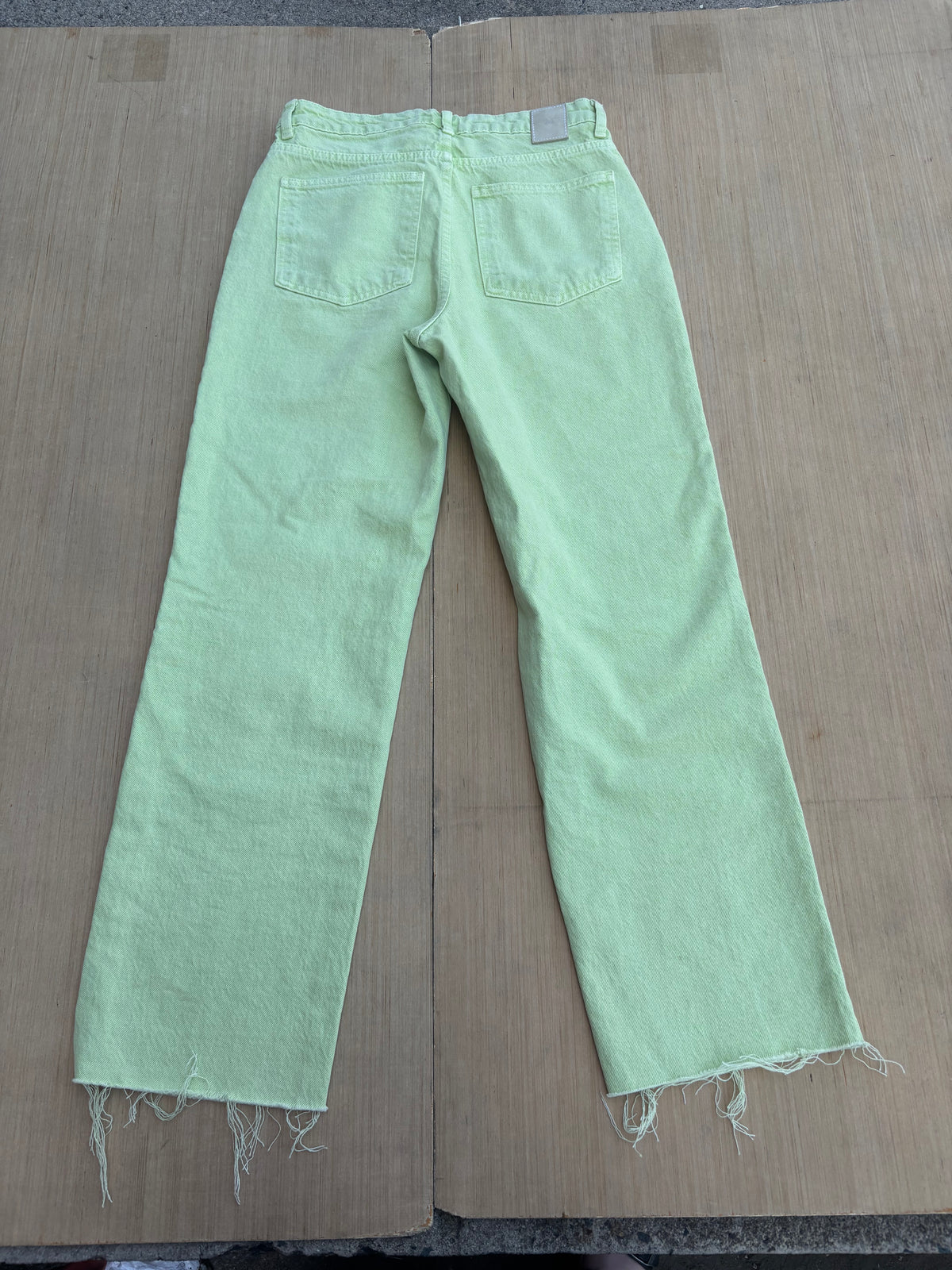 green zara high rise pants, 4