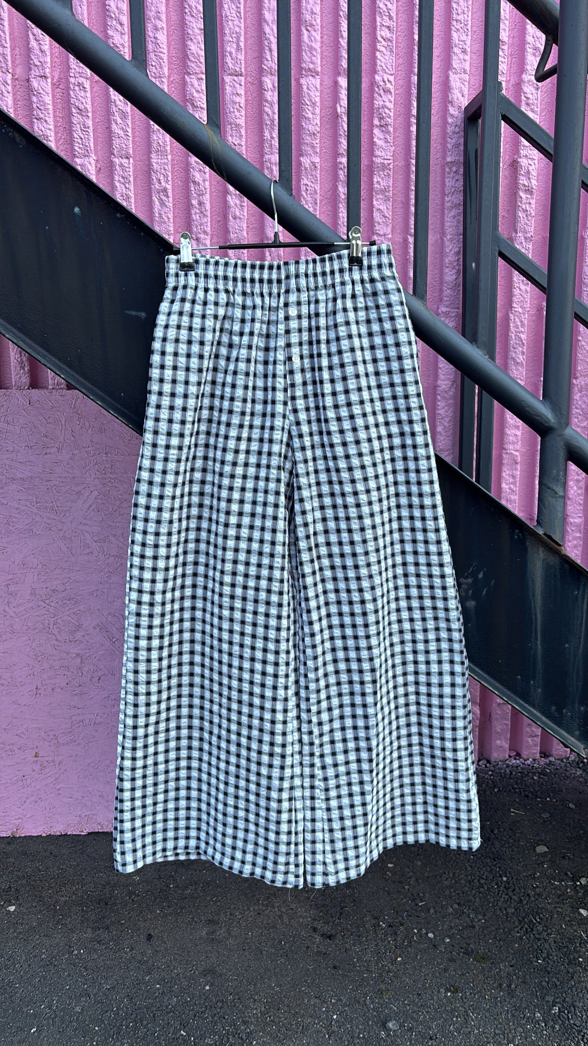 black white sincerly jules gingham pants, s
