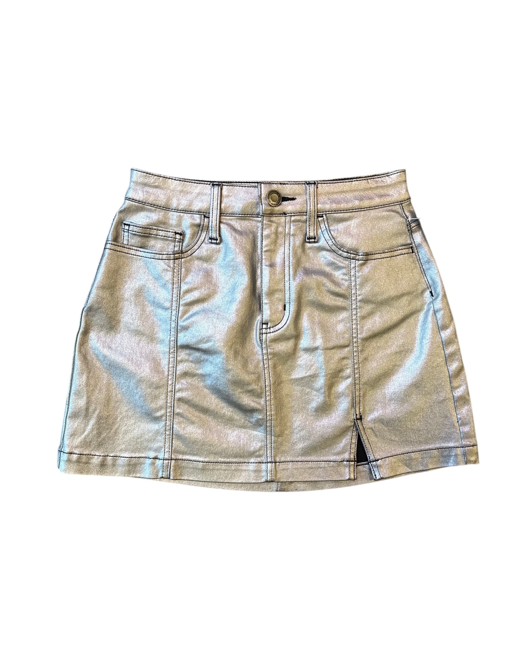 silver so` faux leather skort, 5/27w