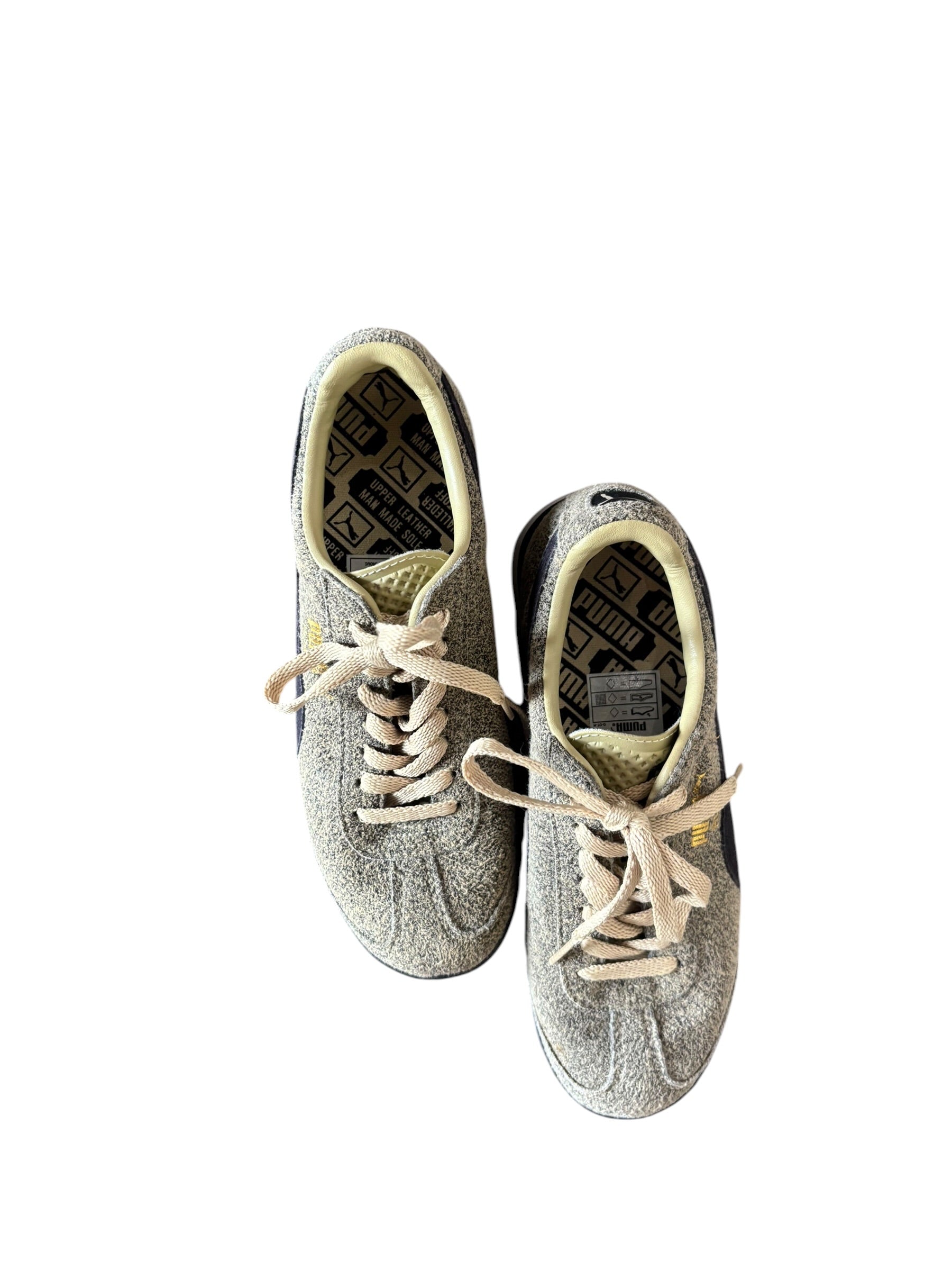 brown black puma heathered sneakers, 6.5