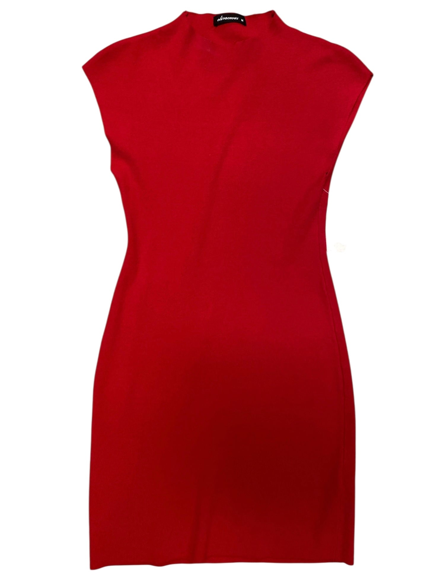 red olivaceous red knit sweater dress, M