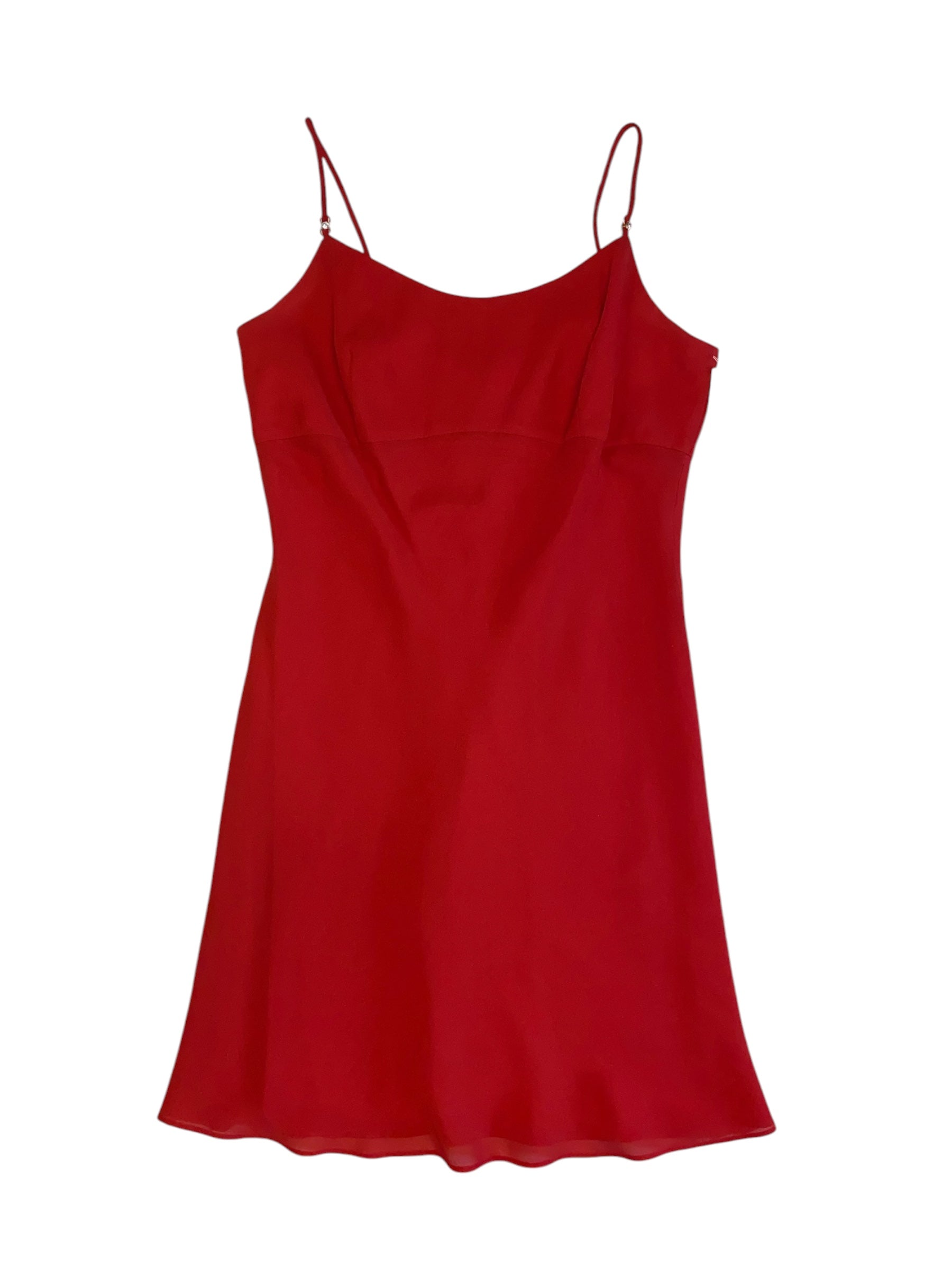 red jessica mcclintock vtg tank mini dress, 7/8