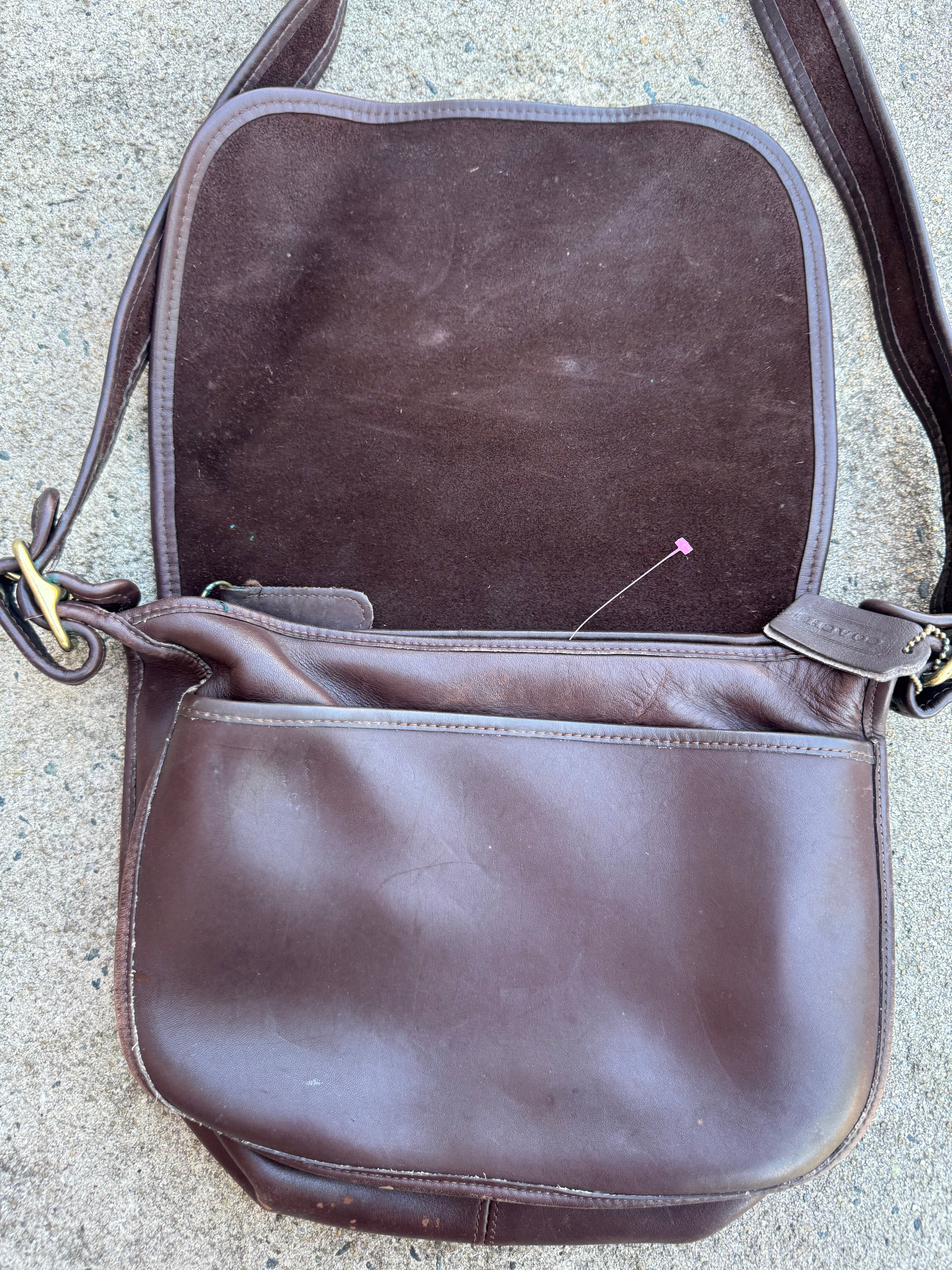 Brown Coach Vtg flap crossbody 9951