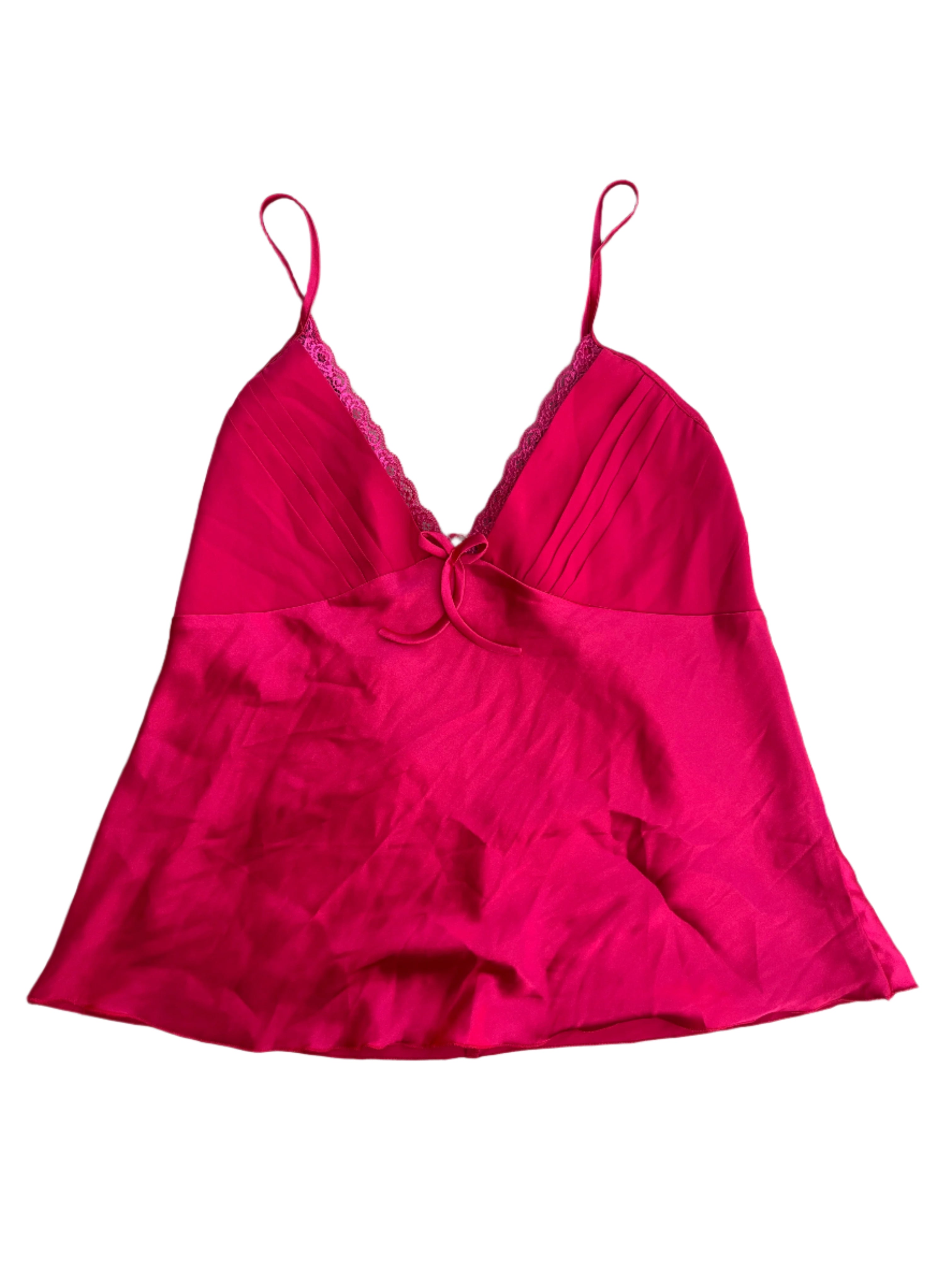 Red Lacey lingerie top, M
