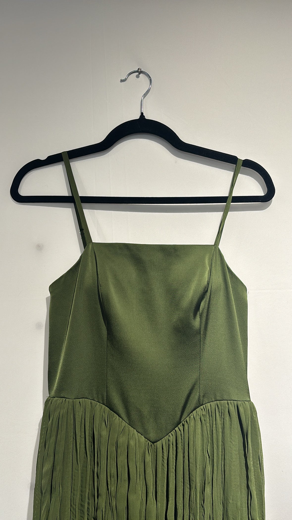 green azazie crepe tank maxi dress, 4