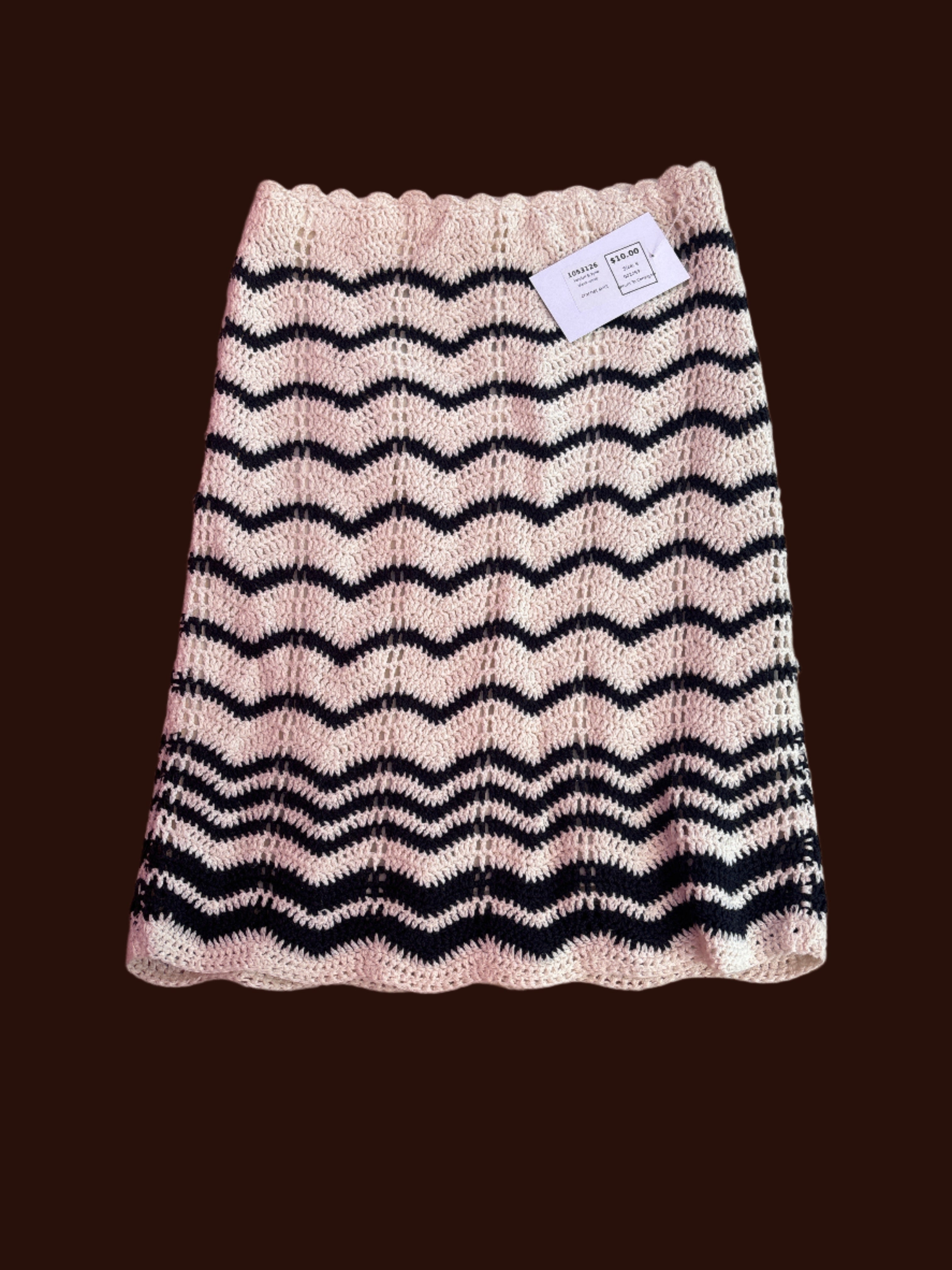 black white kendall & kylie crochet skirt, s