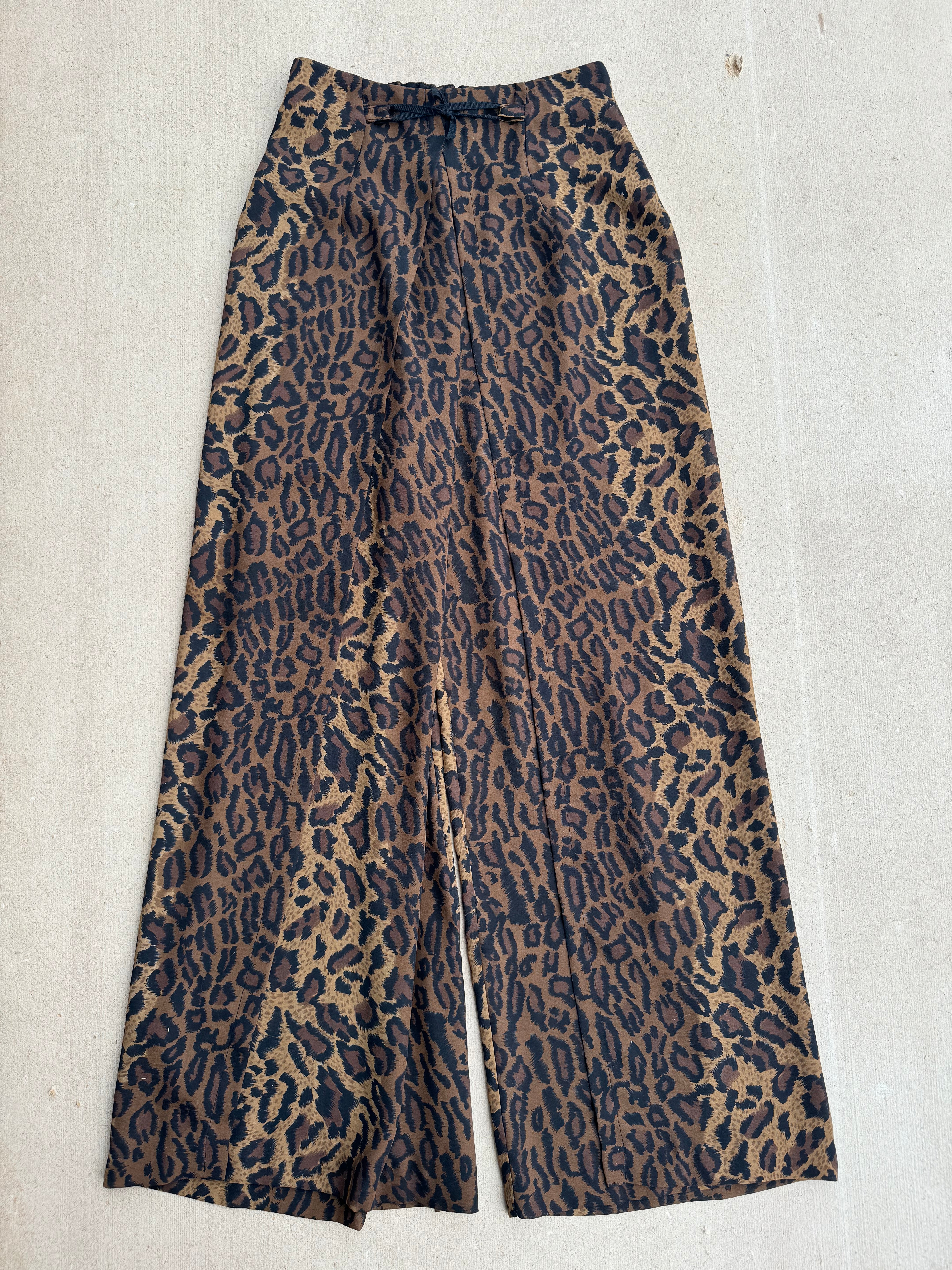 Brown Sheer cheetah pants, L