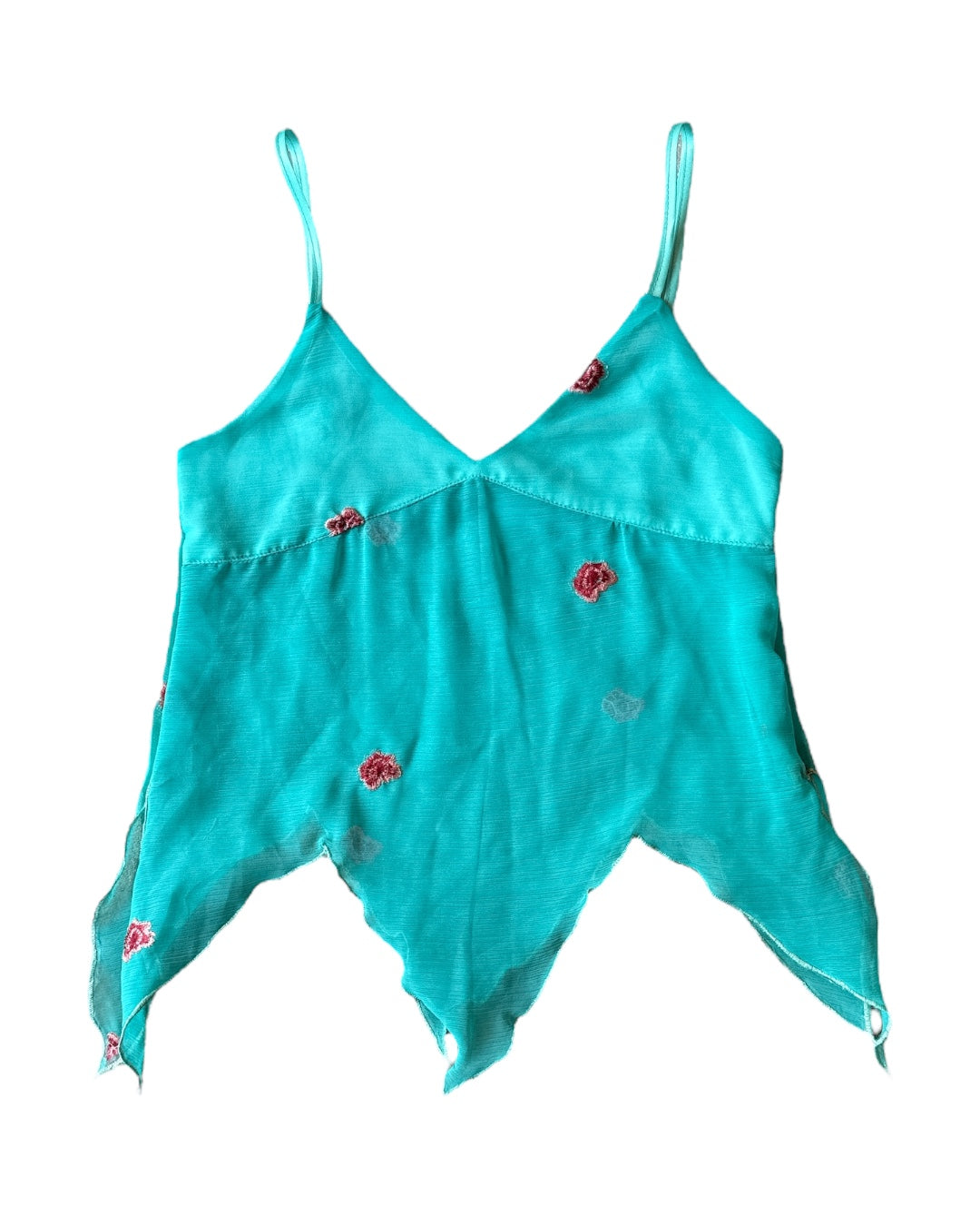 teal pink handmade y2k tank, s