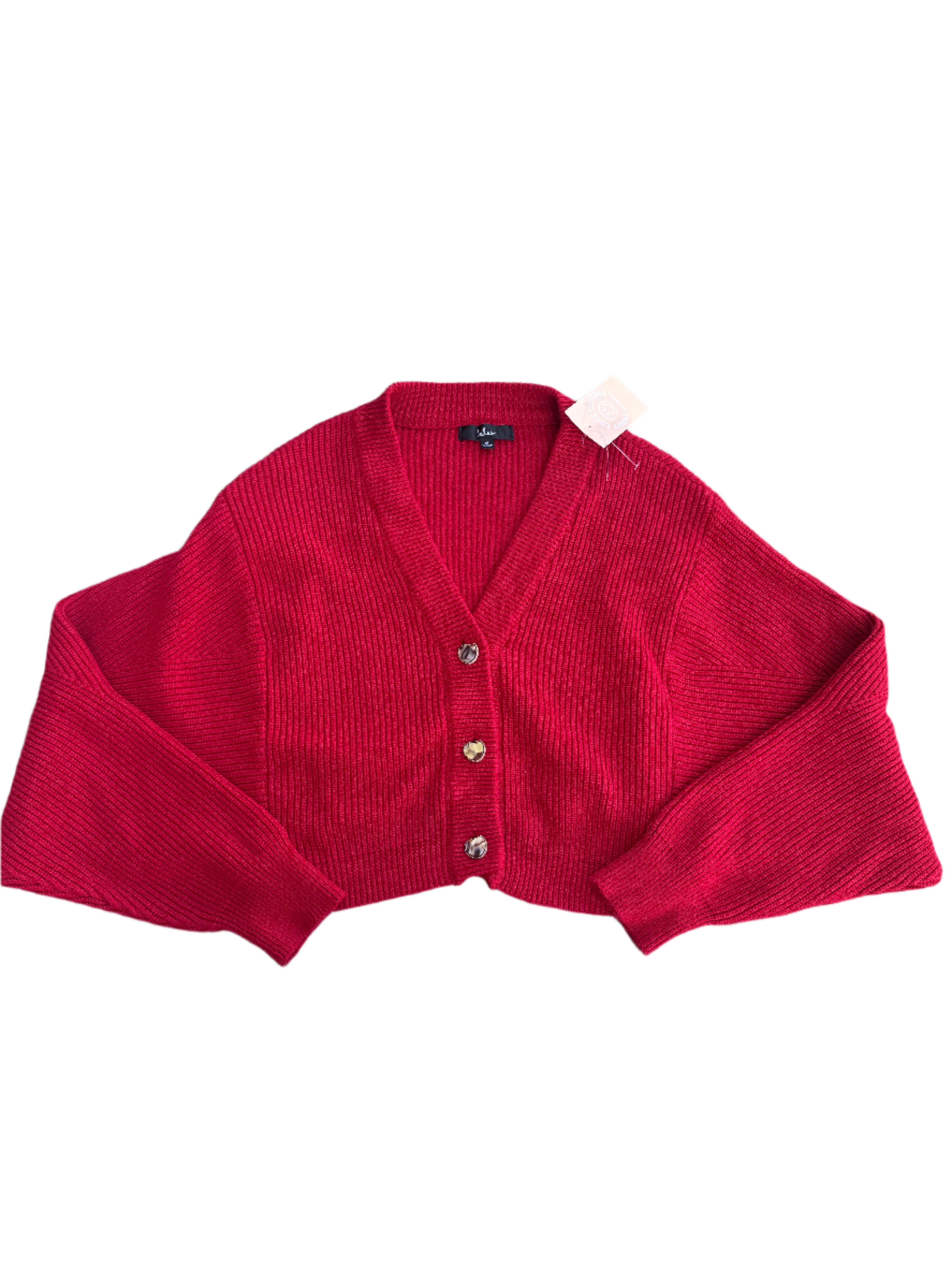 Red Lulus Button cardigan, M