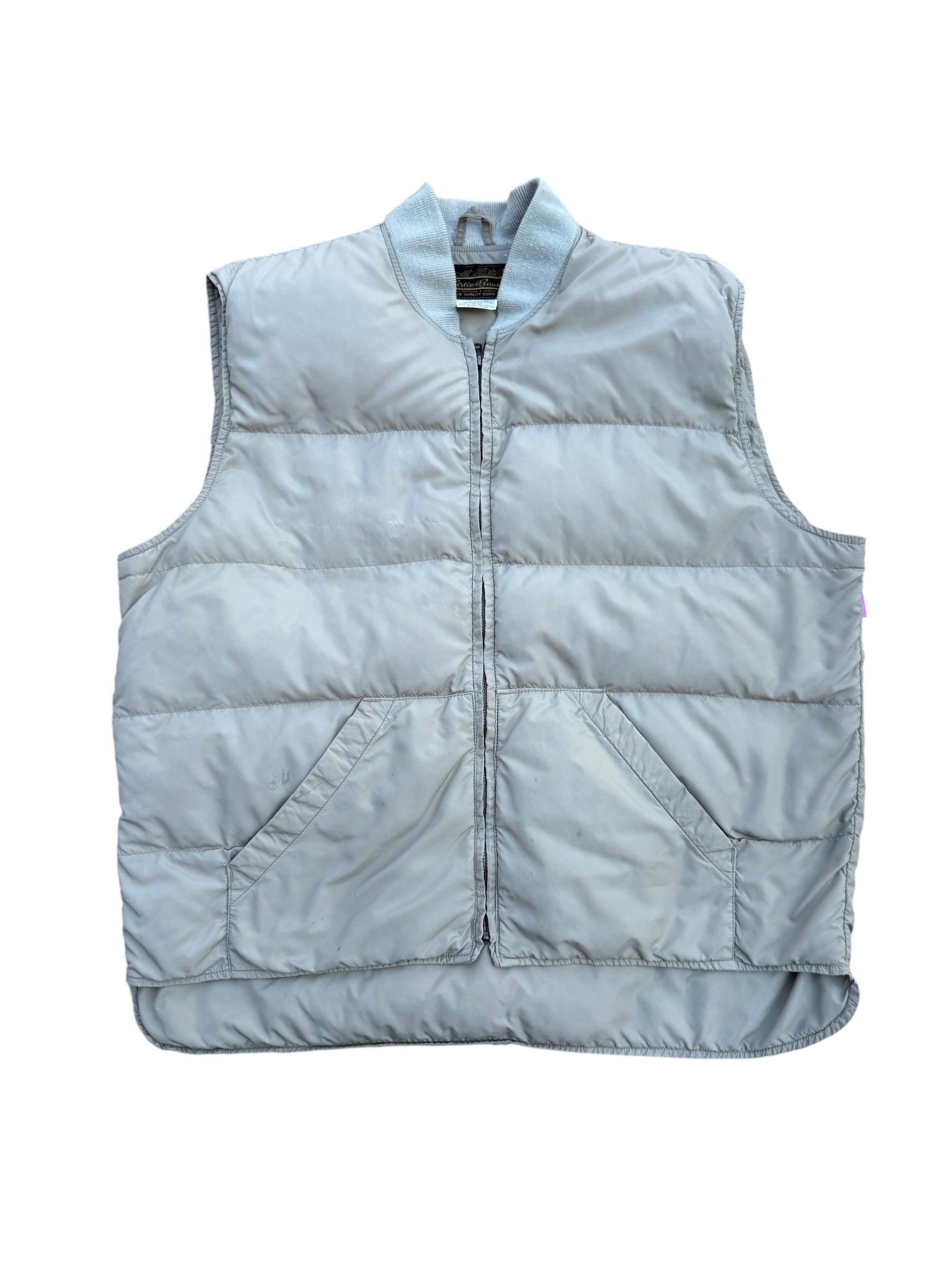 tan eddie bauer puffer vest, xl
