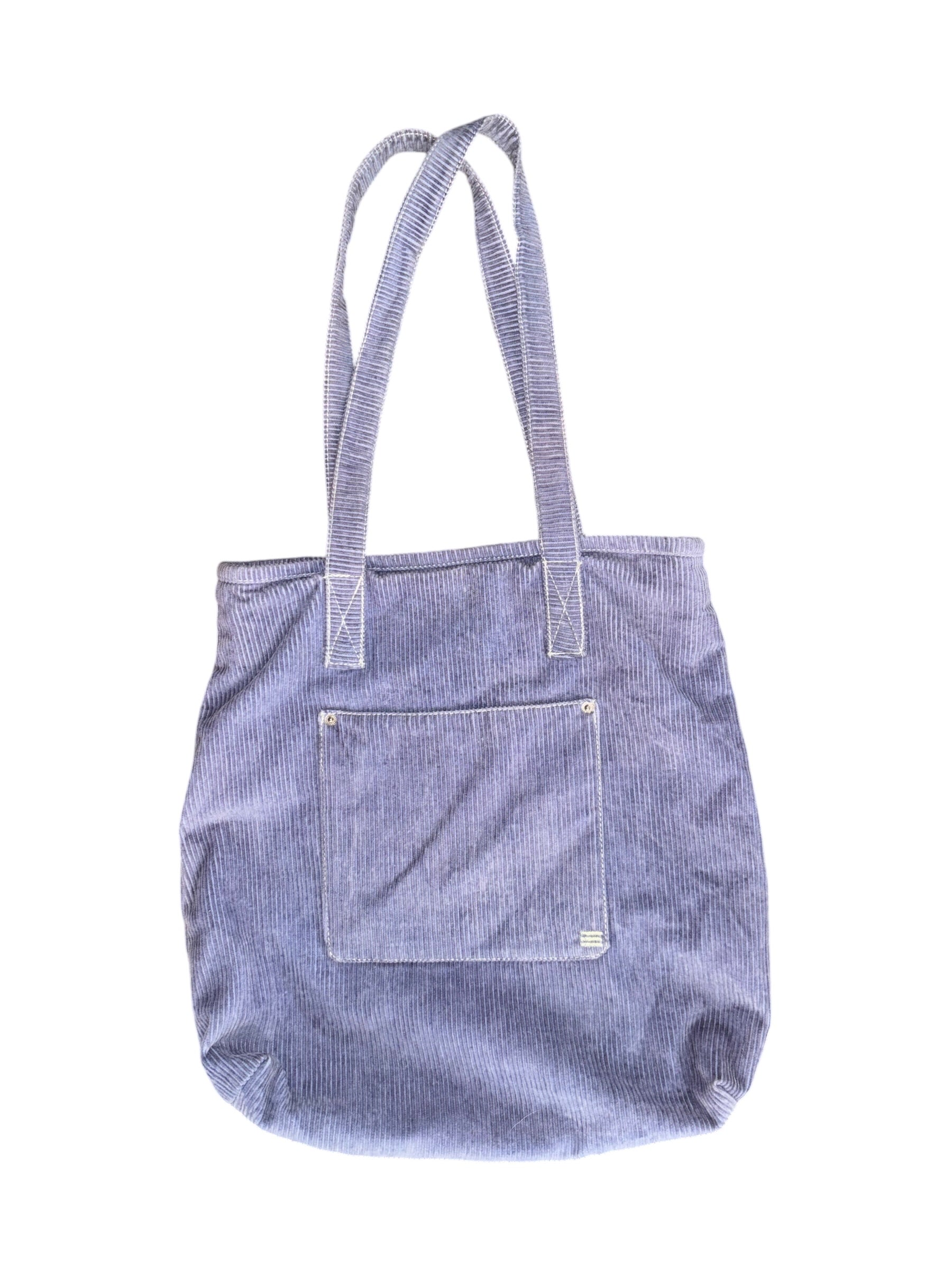 Blue/purple corduroy tote bag
