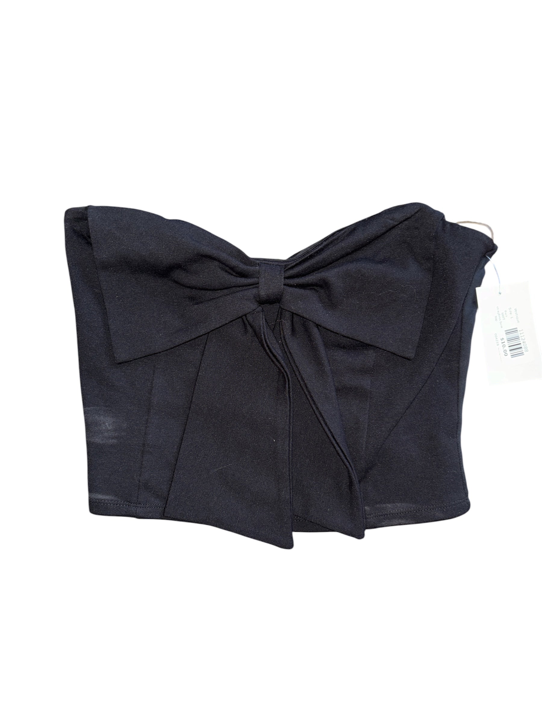 Black Vestique NWT strapless bow top, L