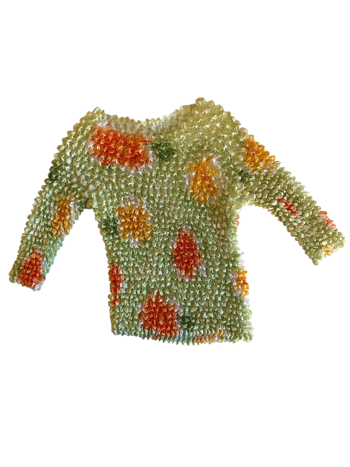 green textured top, s