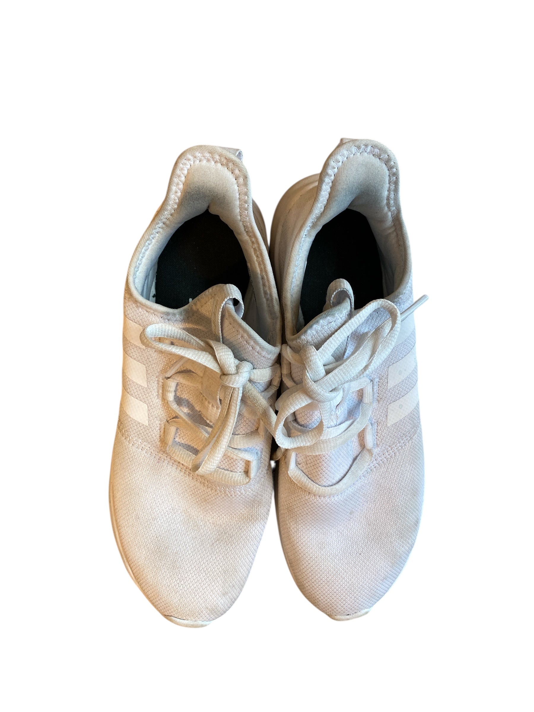 white adidas sneakers, 9.5