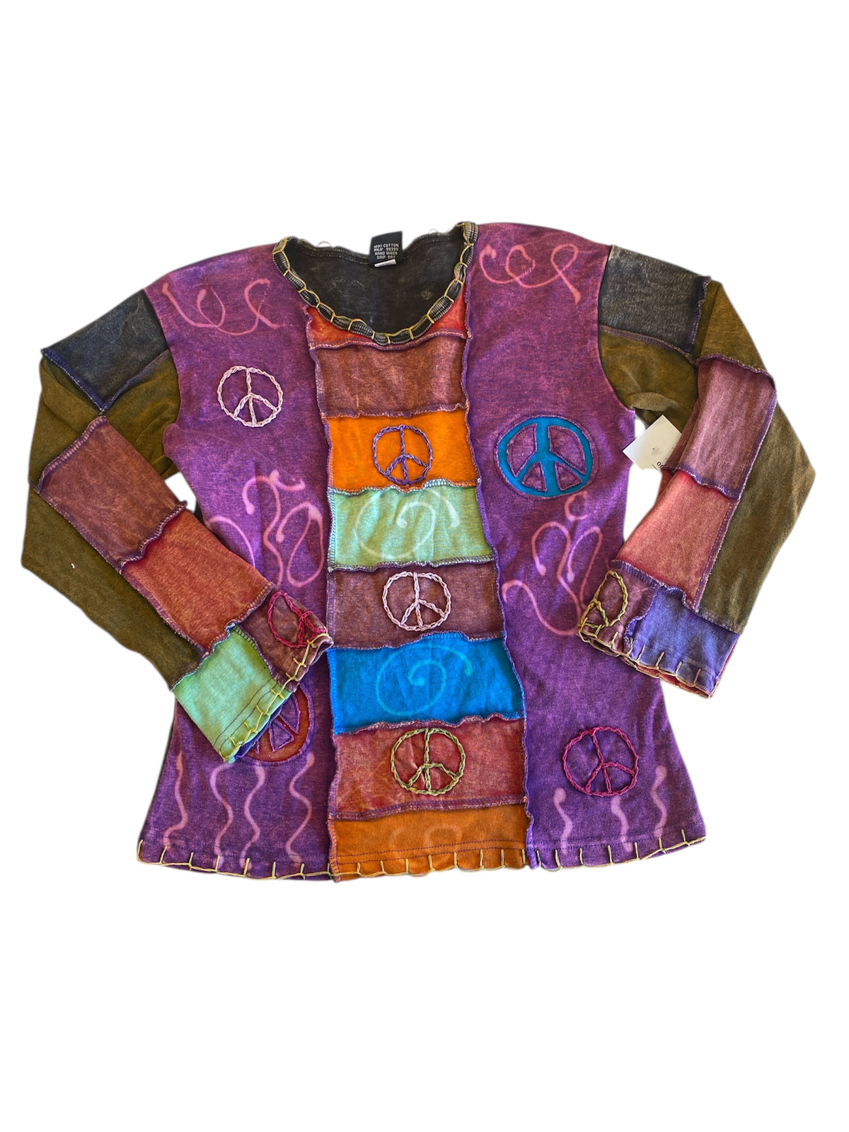 Purple orange Shop therapy Peace ls top, L/xl